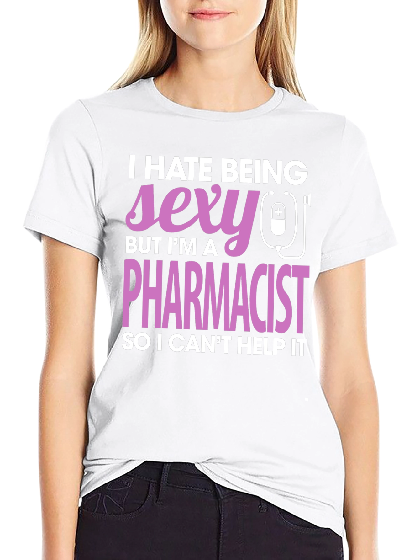 Black Funny Pharmacist T-Shirt - I Hate Being Sexy view 9