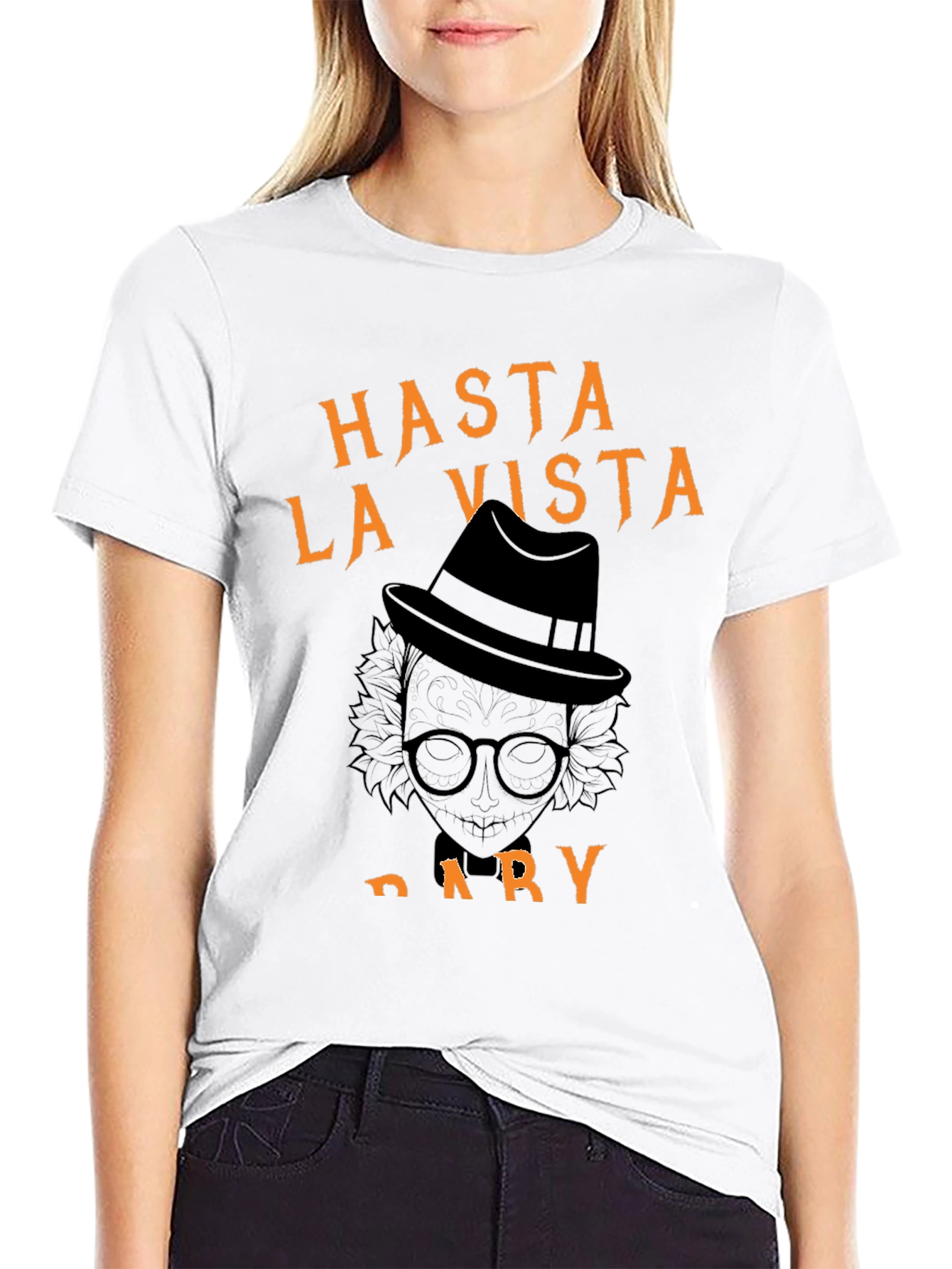 Black Hasta La Vista, Dary Halloween T-Shirt view 9