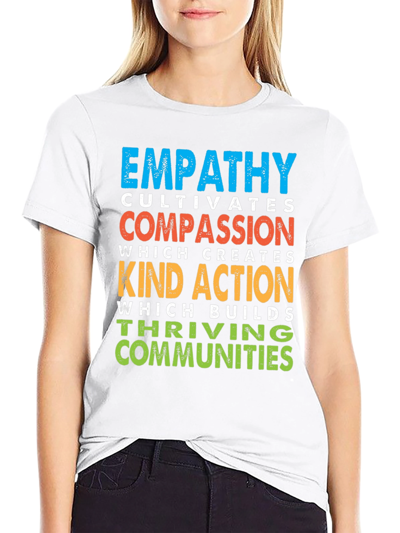 Black Empathy Cultivates Compassion Graphic T-Shirt view 9
