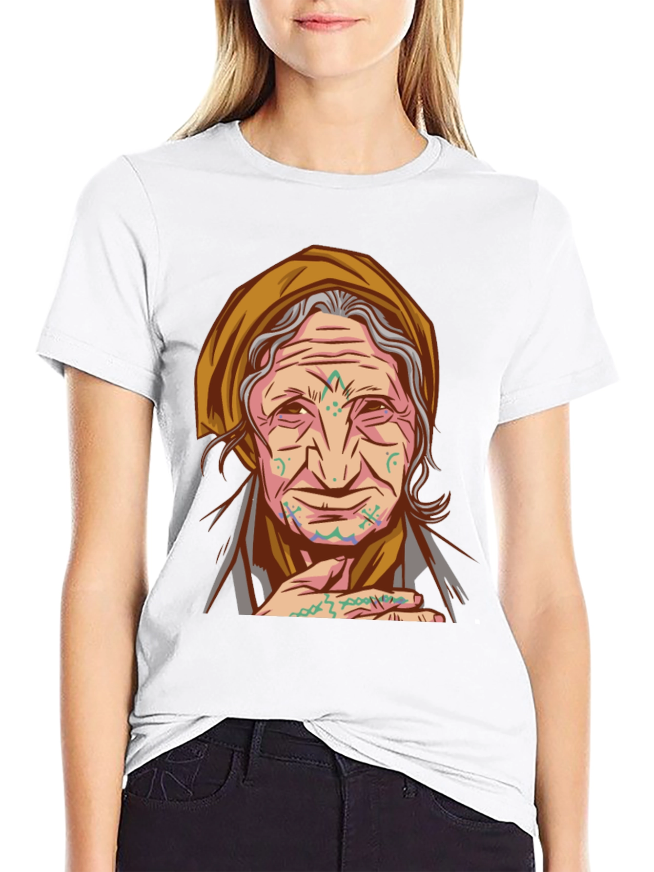 Tribal Tattoo Granny Graphic Tee - Unique Design - 9