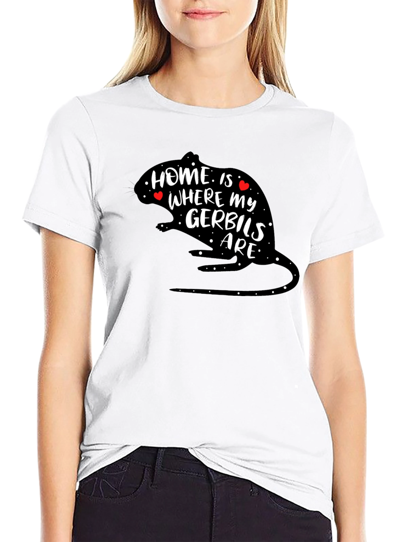 Black Home is Where My Gerbils Are T-Shirt view 9