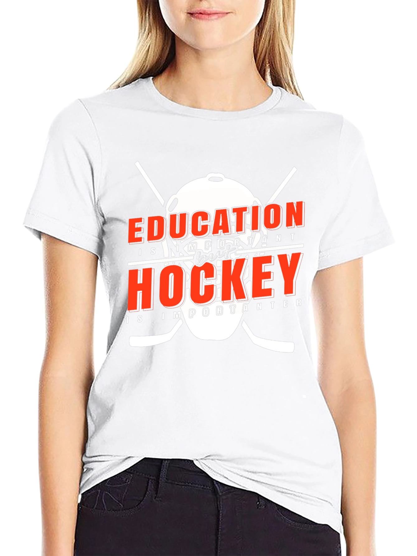 Black Education But Hockey T-Shirt view 9
