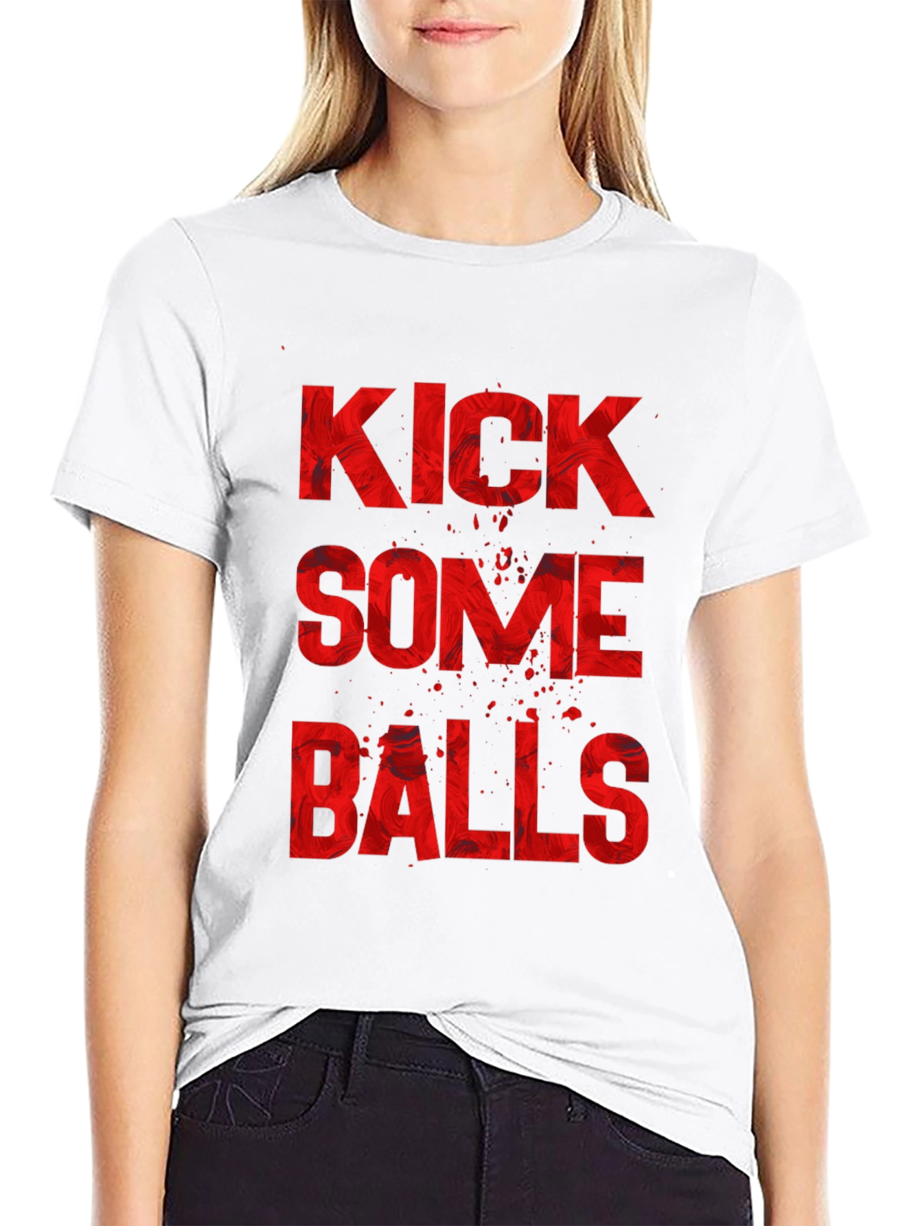 Black Kick Some Balls Graphic T-Shirt view 9