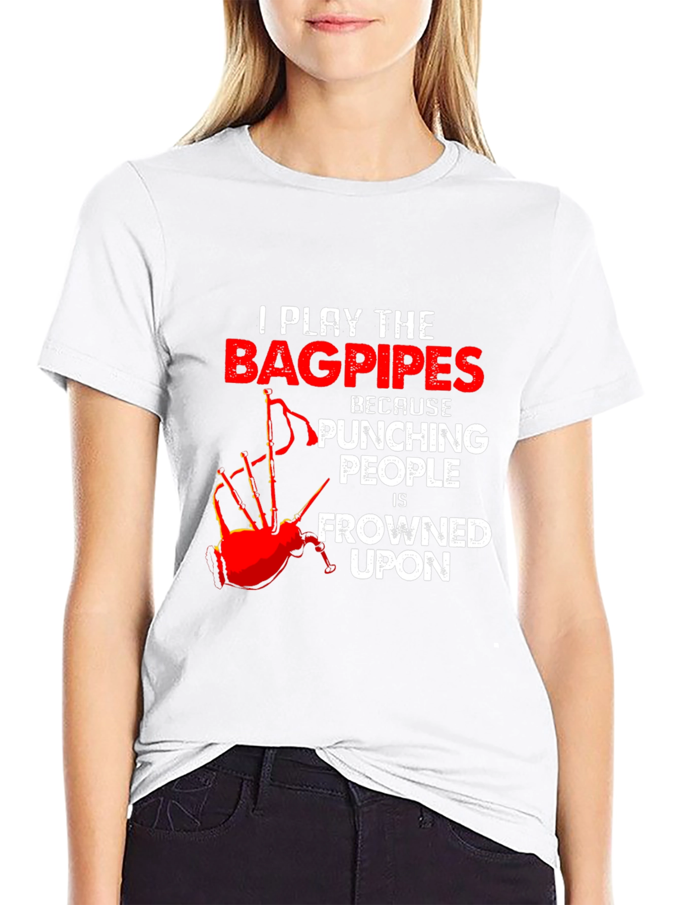 Black Bagpipes T-Shirt: Because Punching People is Frowned Upon view 9