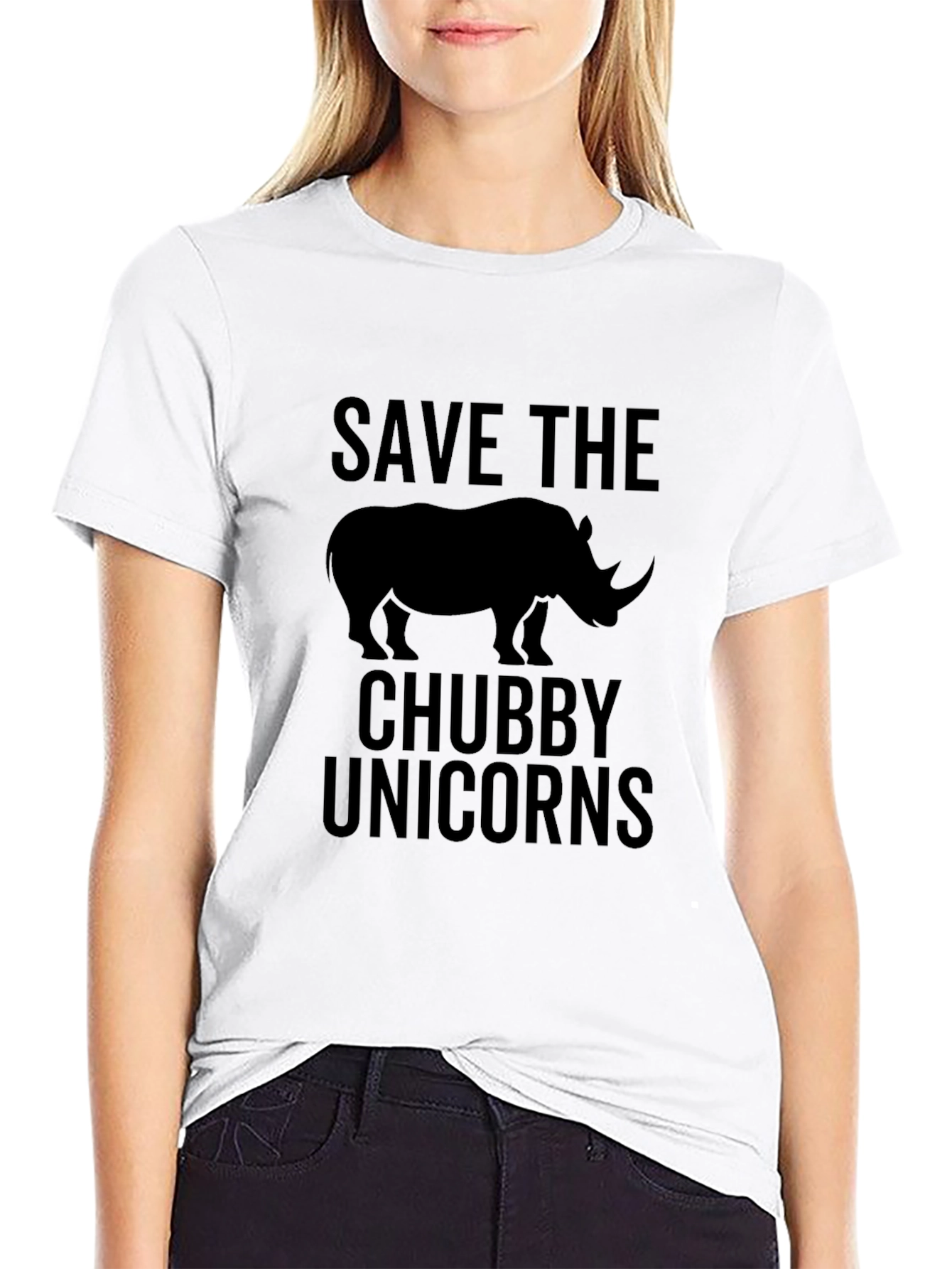 Black Save the Chubby Unicorns T-Shirt view 9