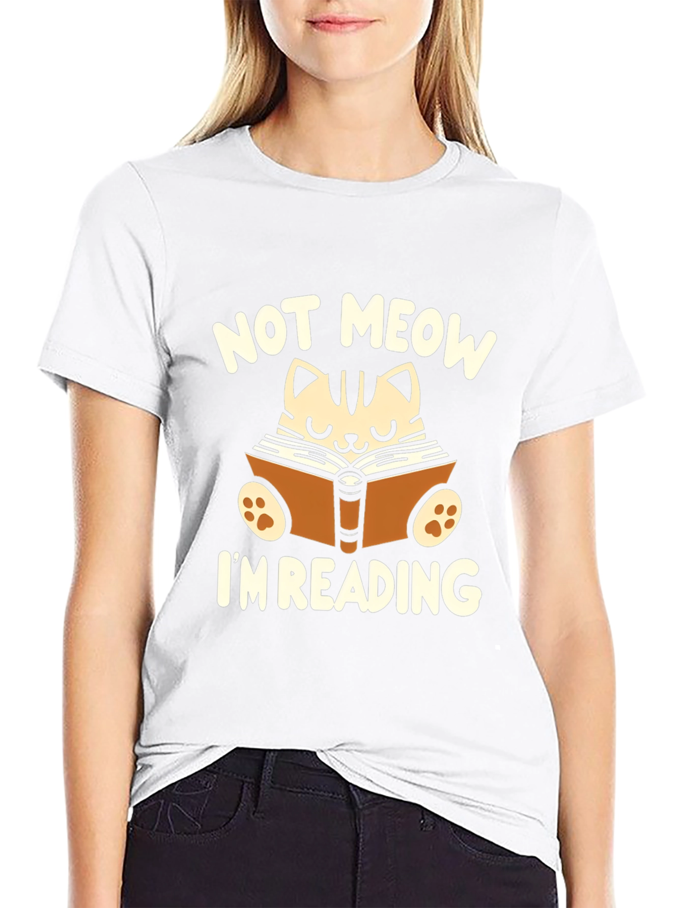 Black Funny Cat Reading Book T-Shirt view 9