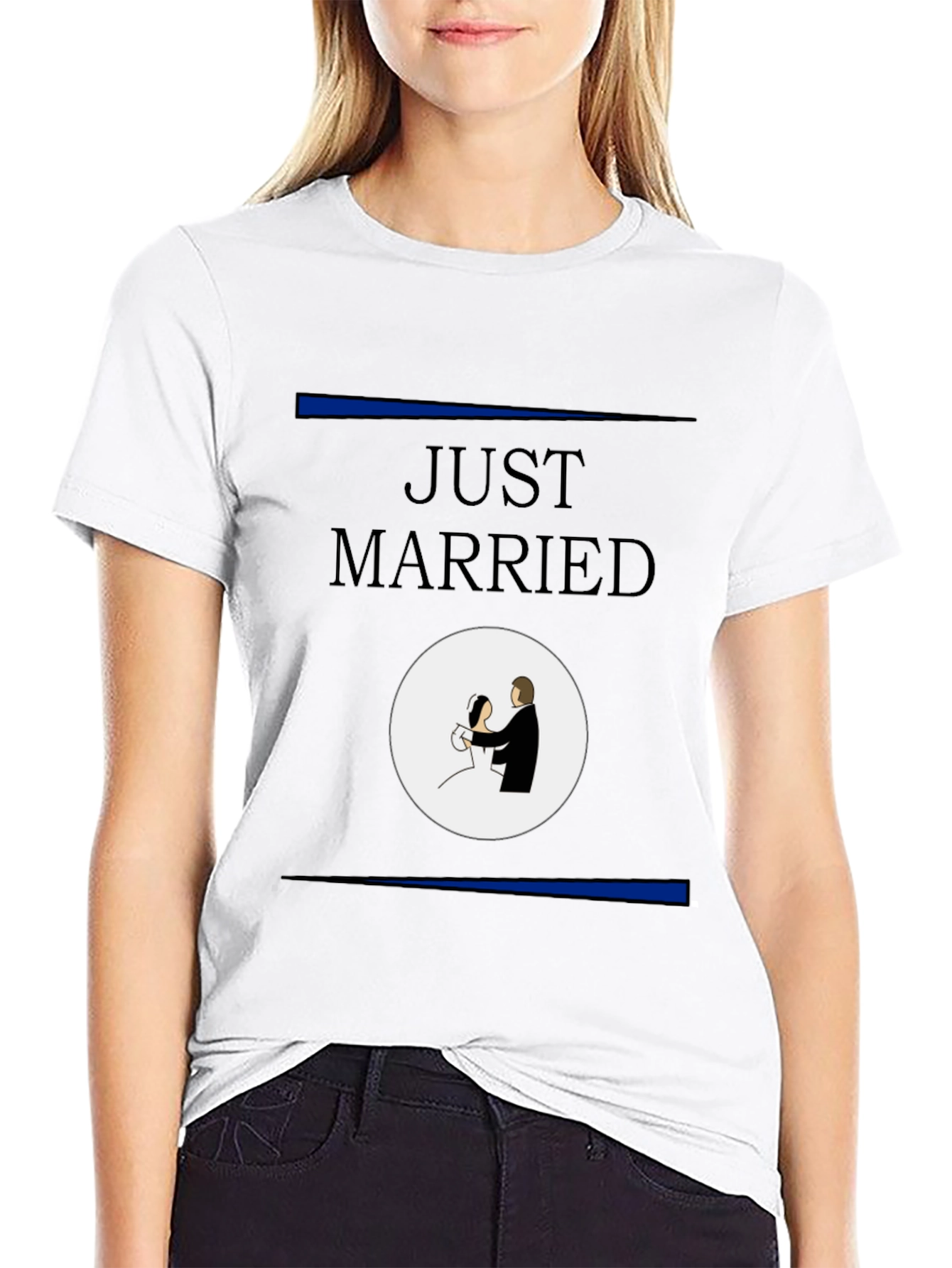 Black Just Married T-Shirt view 9
