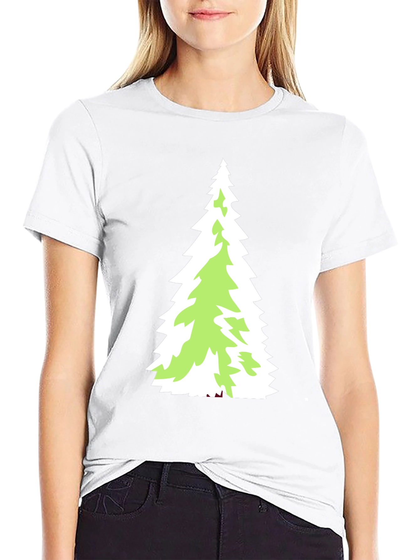 Black Festive Christmas Tree Graphic Tee - Holiday Style view 9