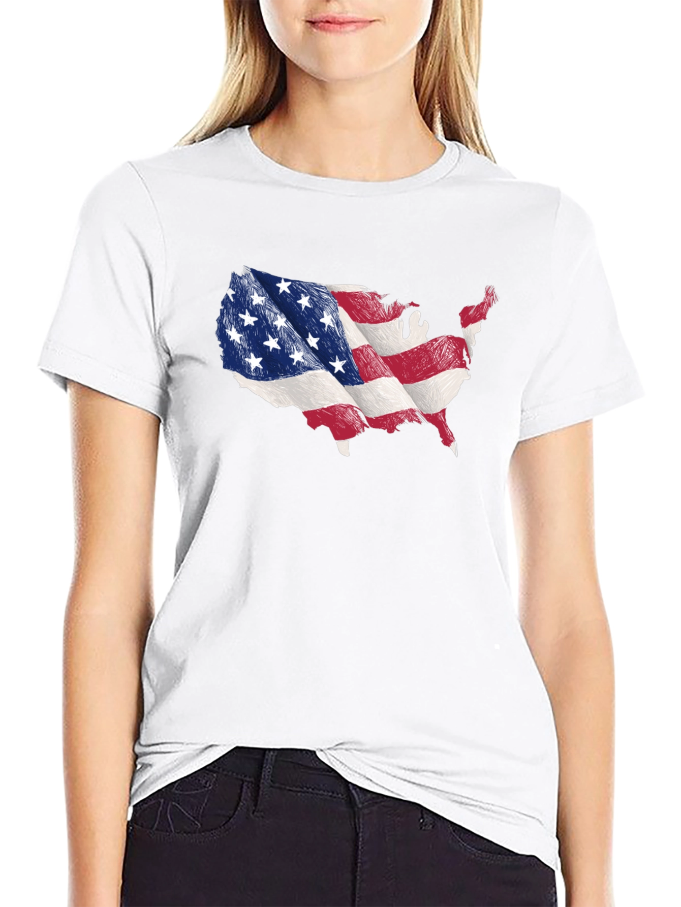 USA Flag Map Graphic T-Shirt - 9