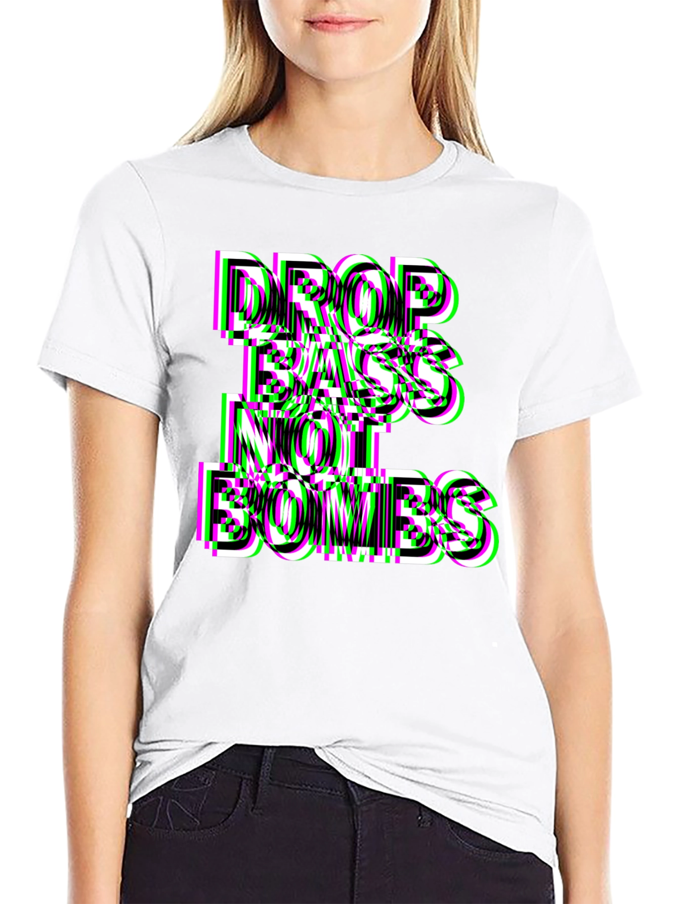 Black Drop Bass Not Bombs Graphic Tee view 9