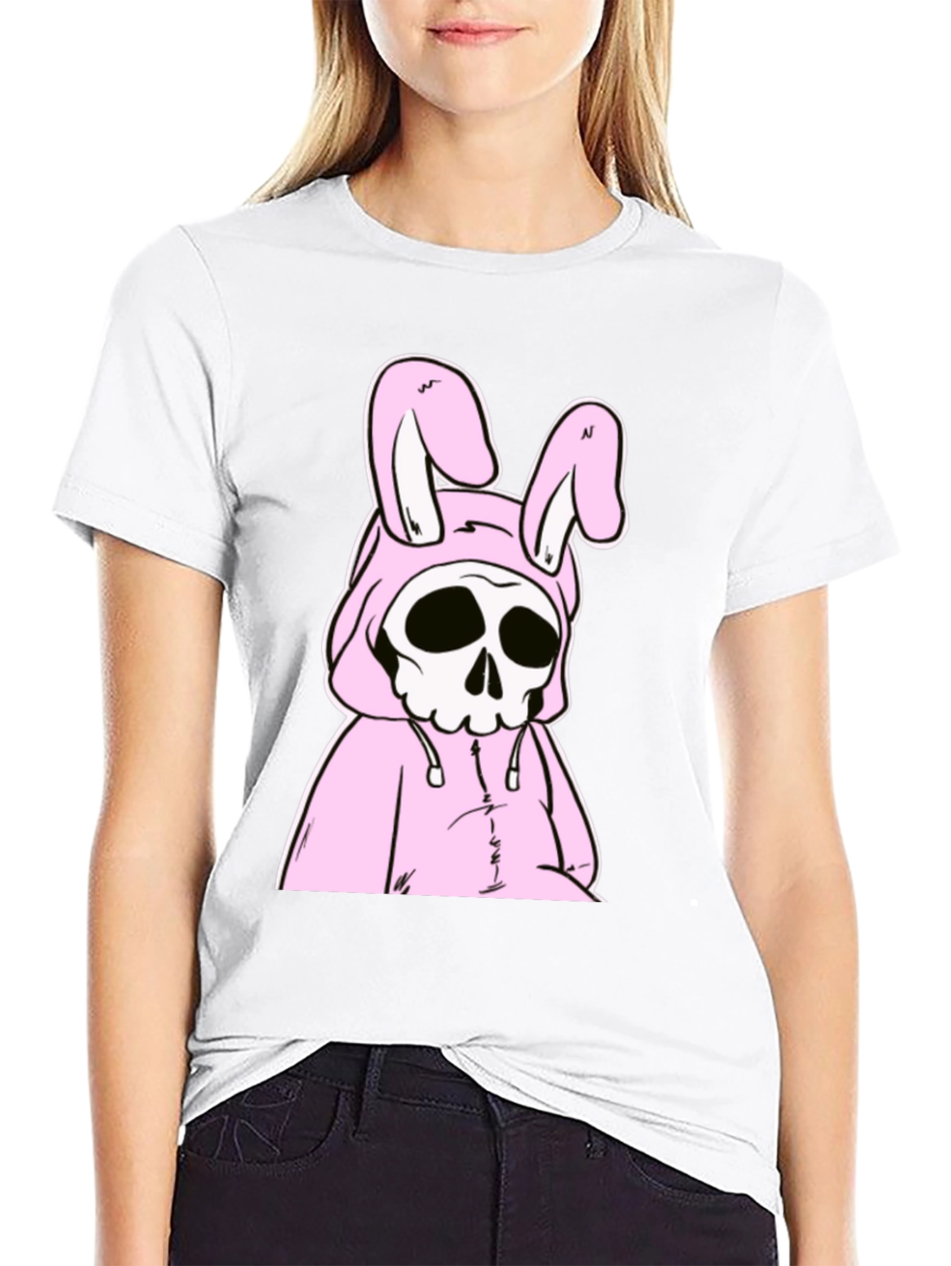 Black Grim Reaper Bunny Graphic T-Shirt view 9