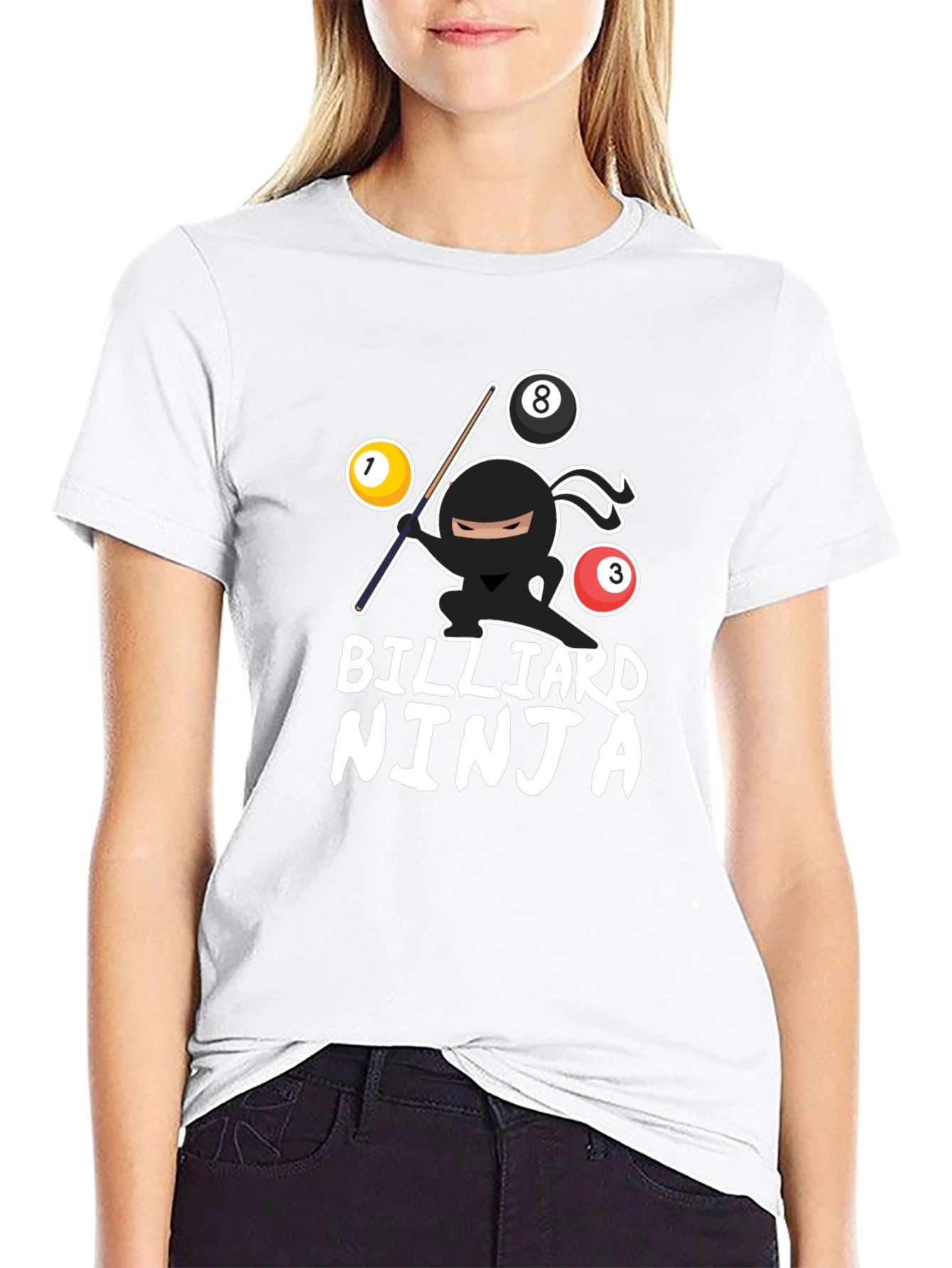 Billiard Ninja Graphic T-Shirt - Unique Pool Player Tee - 9