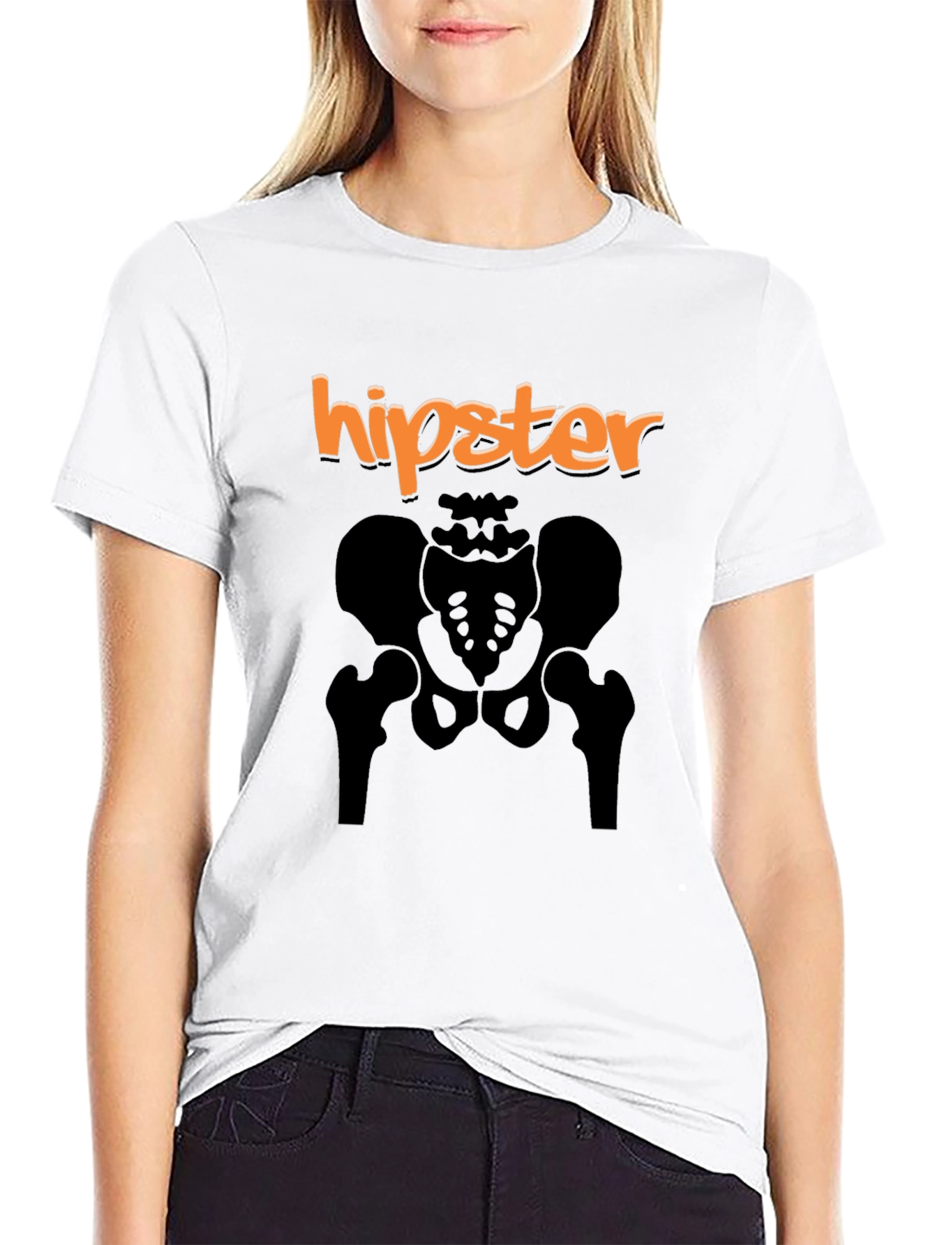 Black Hipster Skeleton T-Shirt - Black Graphic Tee view 9