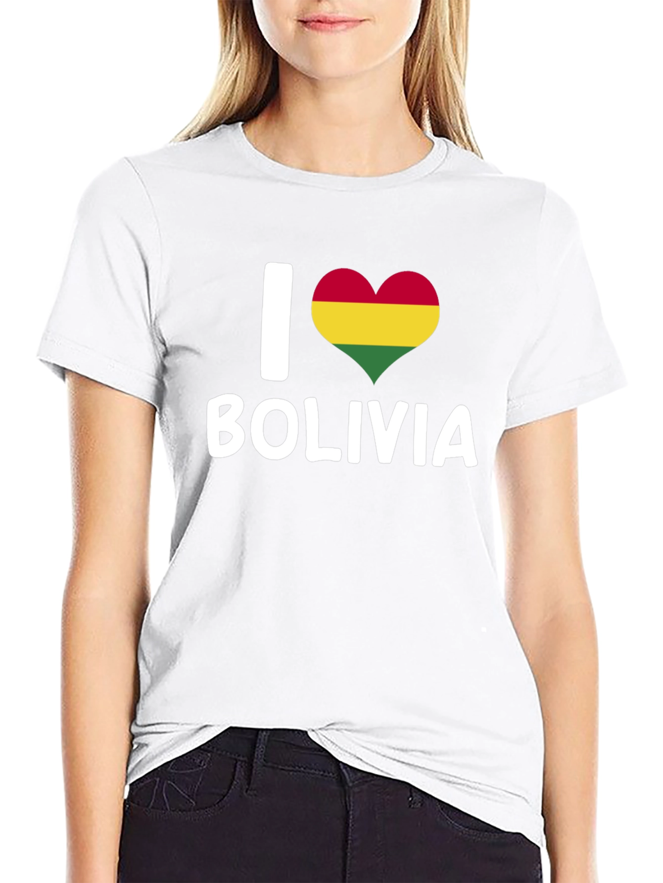 I Love Bolivia T-Shirt - Heart Flag Graphic Tee - 9