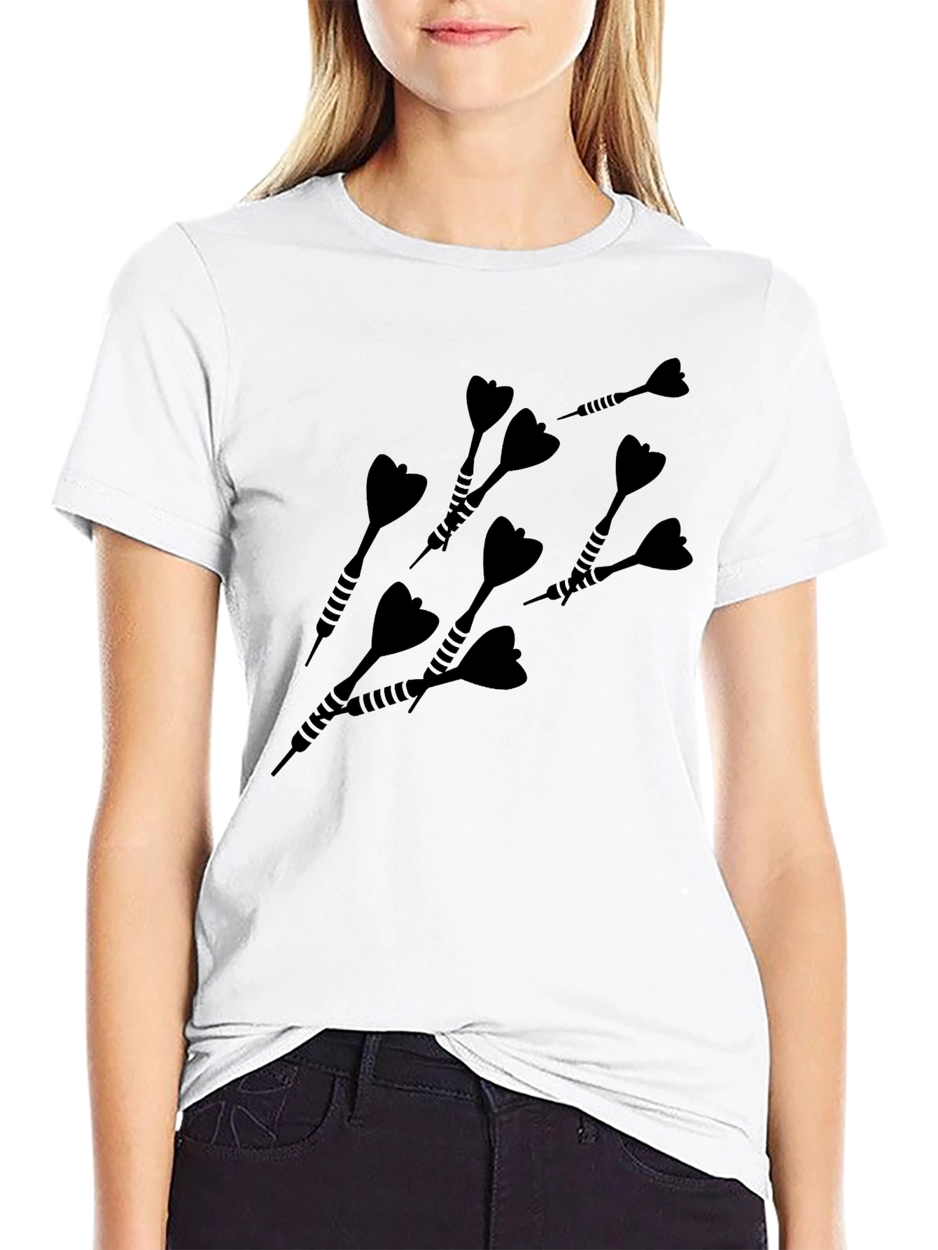 Black Dart Graphic Tee - Black Casual T-Shirt view 9