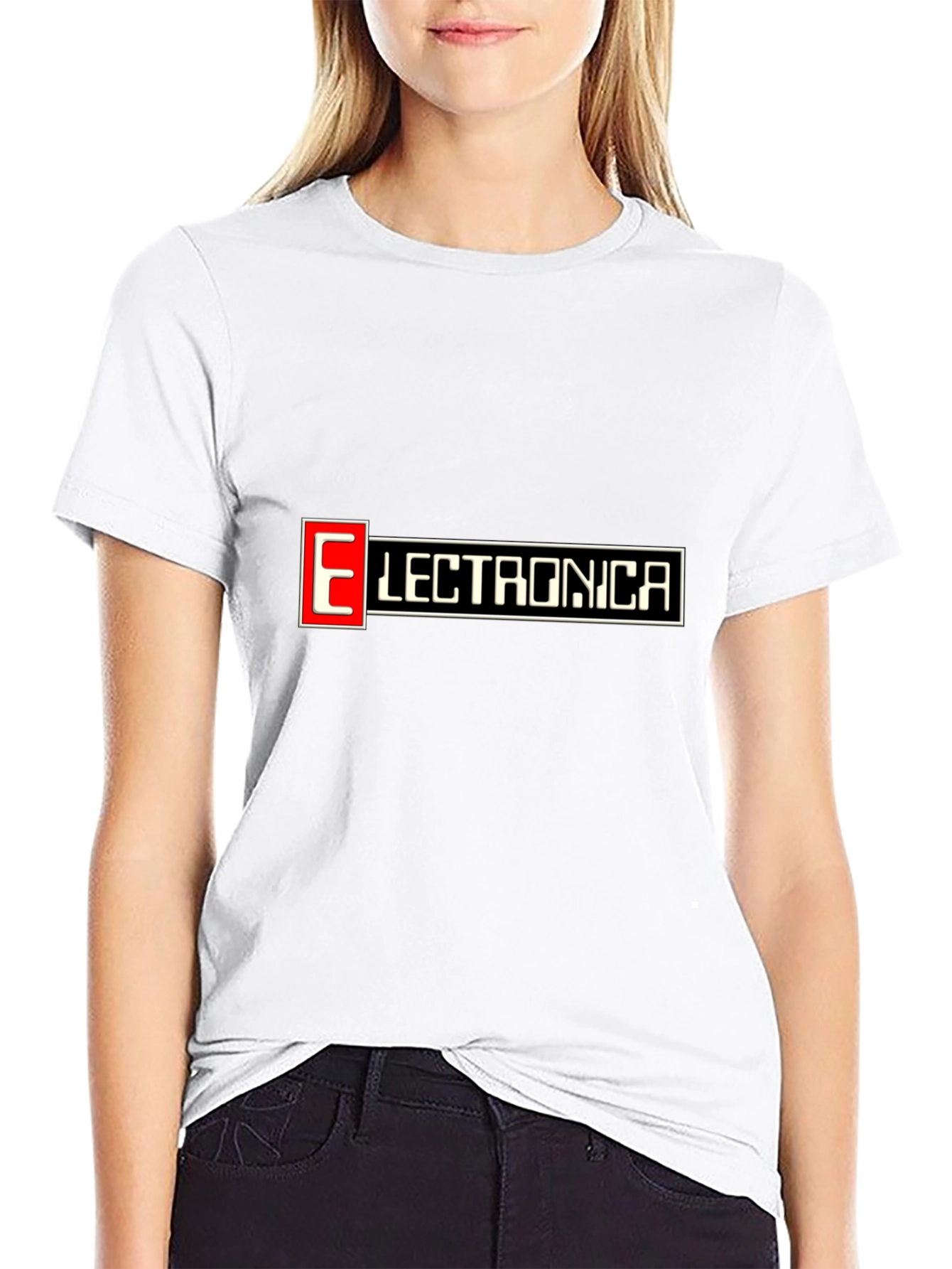 Black Electronica Black Graphic T-Shirt view 9
