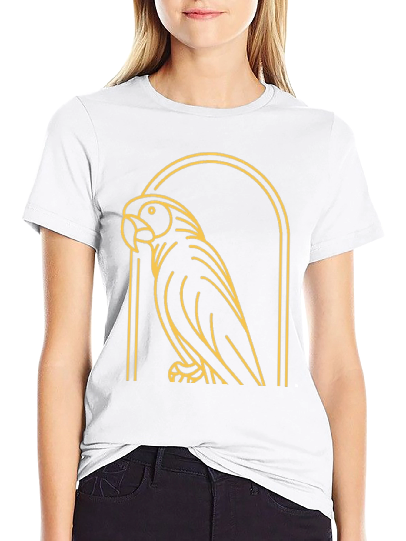 Black Parrot Graphic Tee - Modern Bird Design view 9