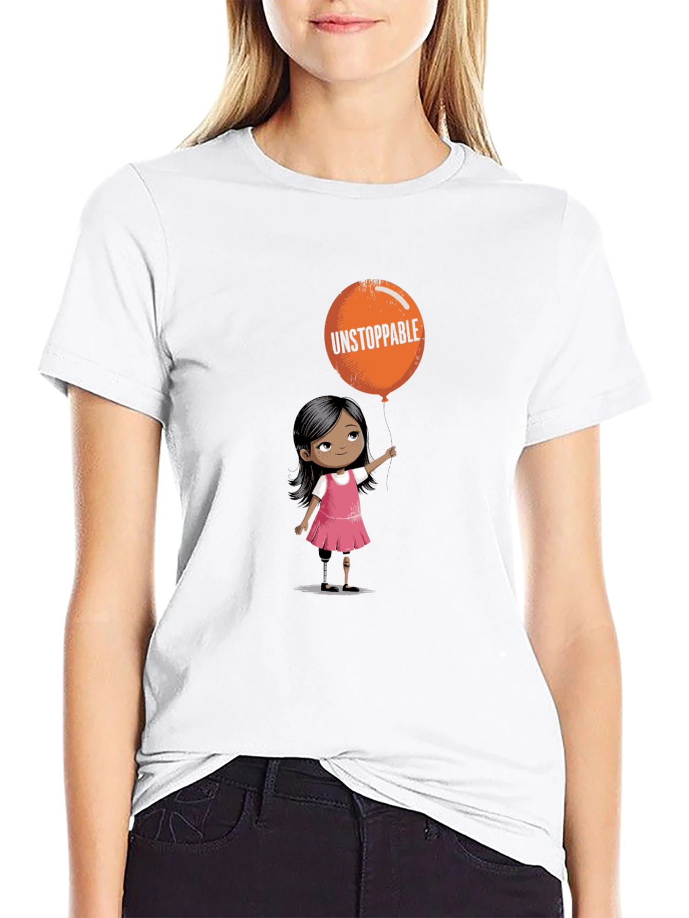 Black Unstoppable Girl Graphic Tee view 9