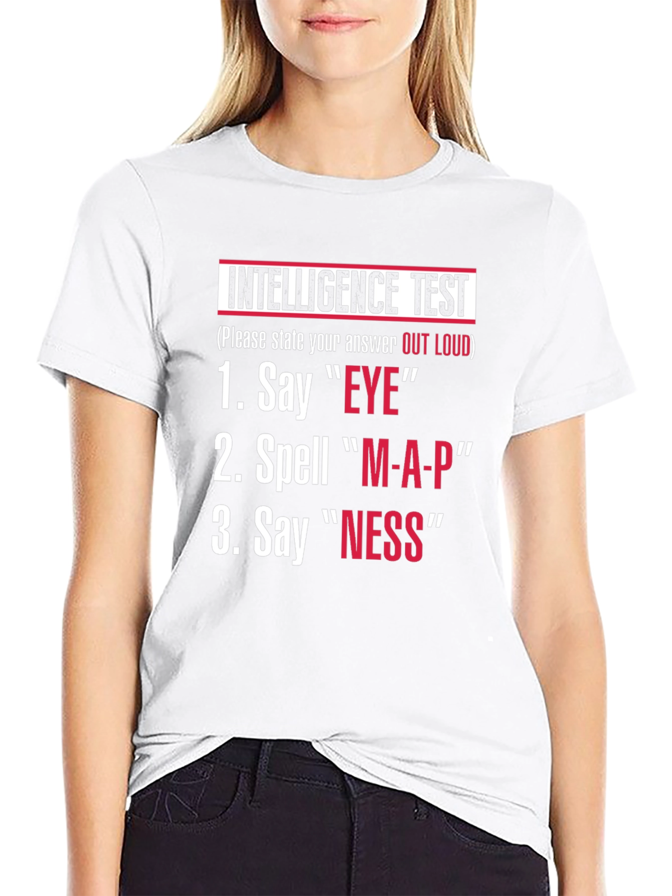 Black Intelligence Test T-Shirt | Say Eye, Spell Map, Say Ness view 9