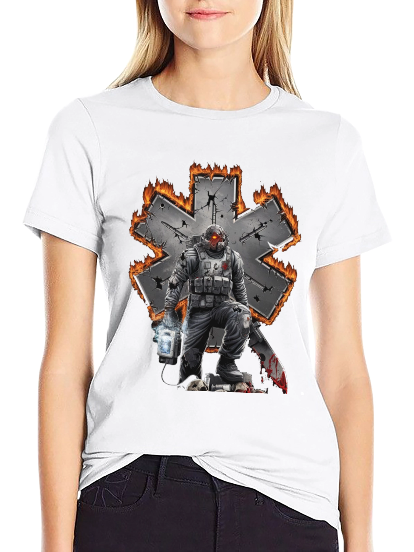 Black Paramedic Star of Life T-Shirt view 9