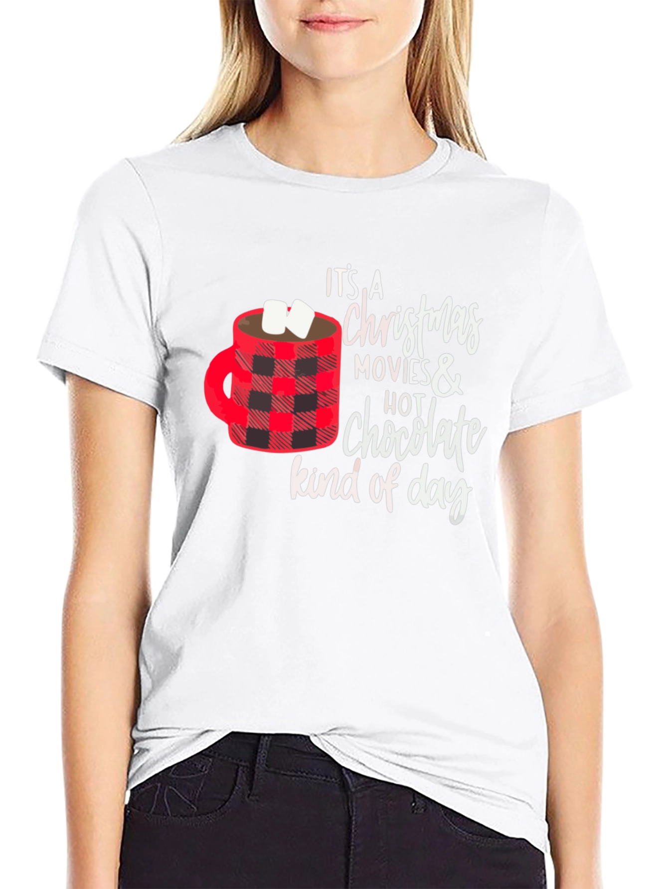 Black Christmas Movies & Hot Chocolate T-Shirt view 9