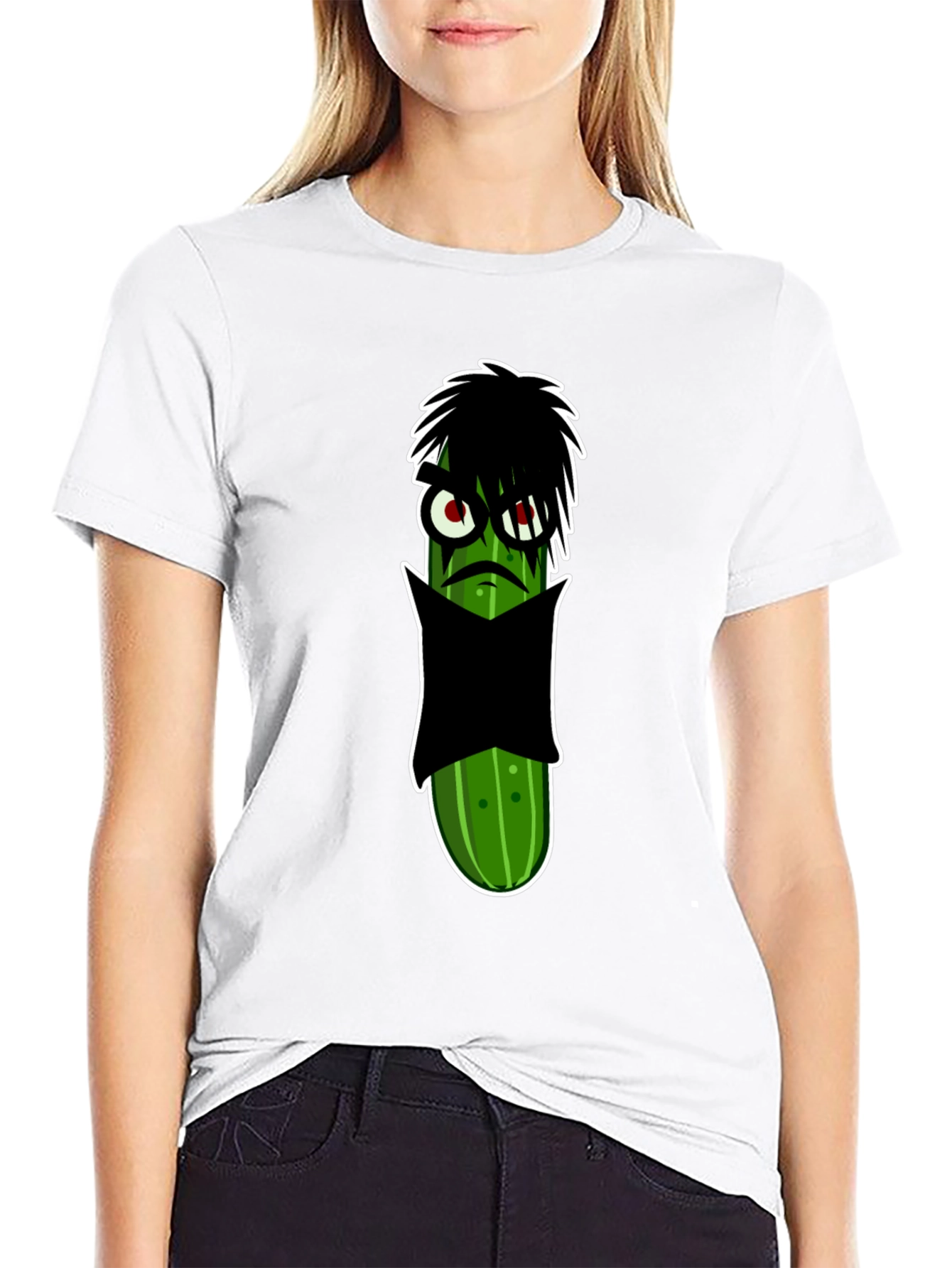 Black Emo Pickle Graphic Tee - Unique & Fun Design view 9