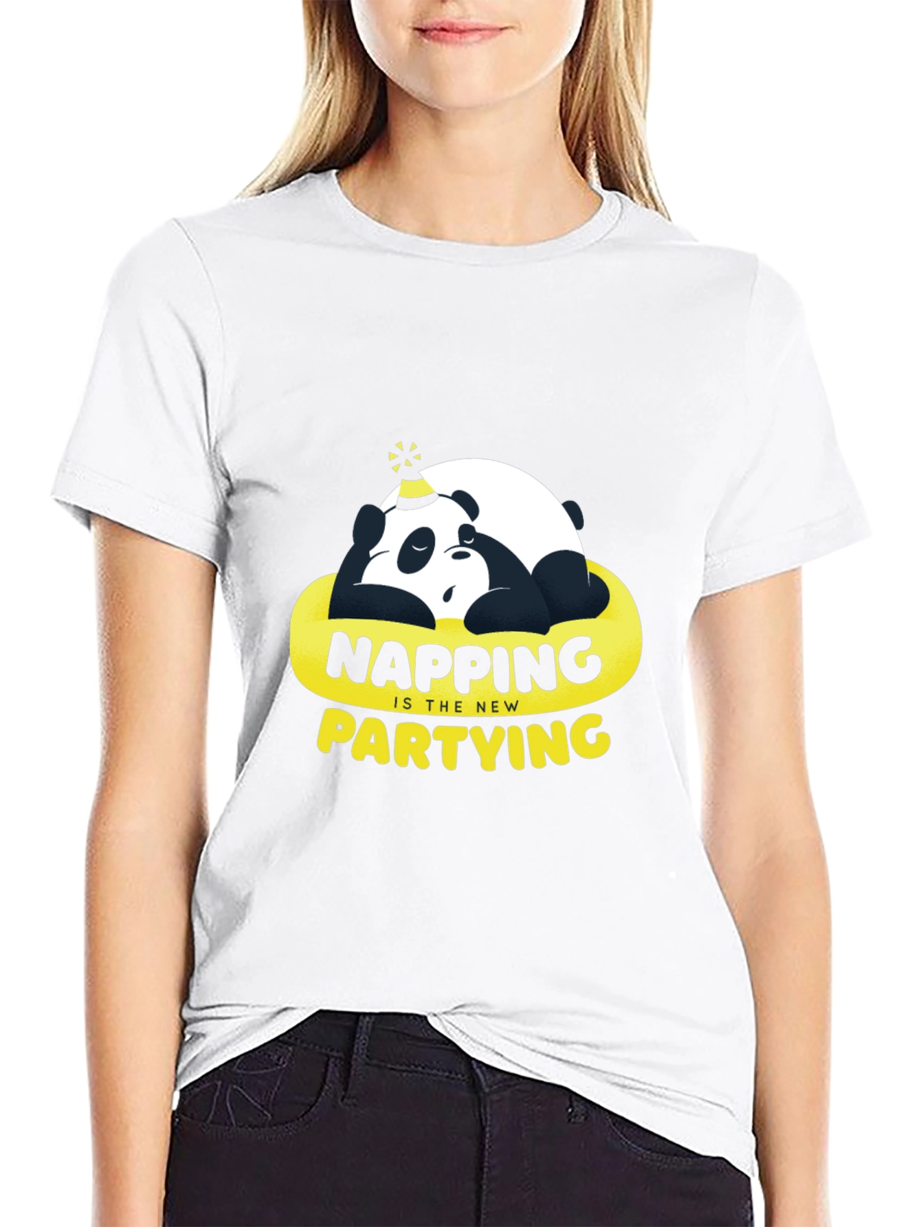 Black Napping is the New Partying T-Shirt - Panda Sleep Tee view 9