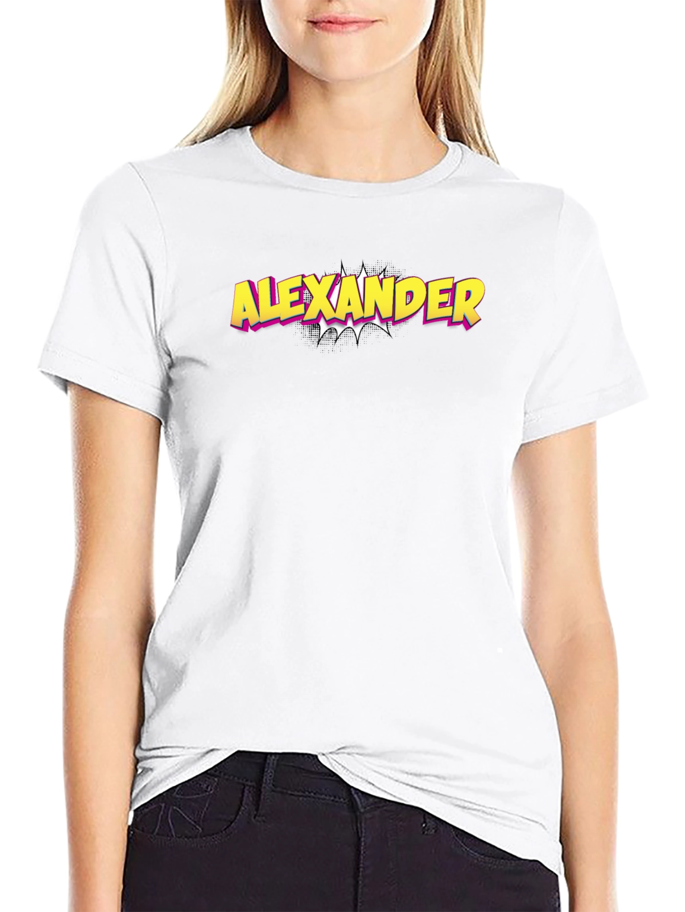 Black Alexander Comic Style Graphic Tee - Black view 9
