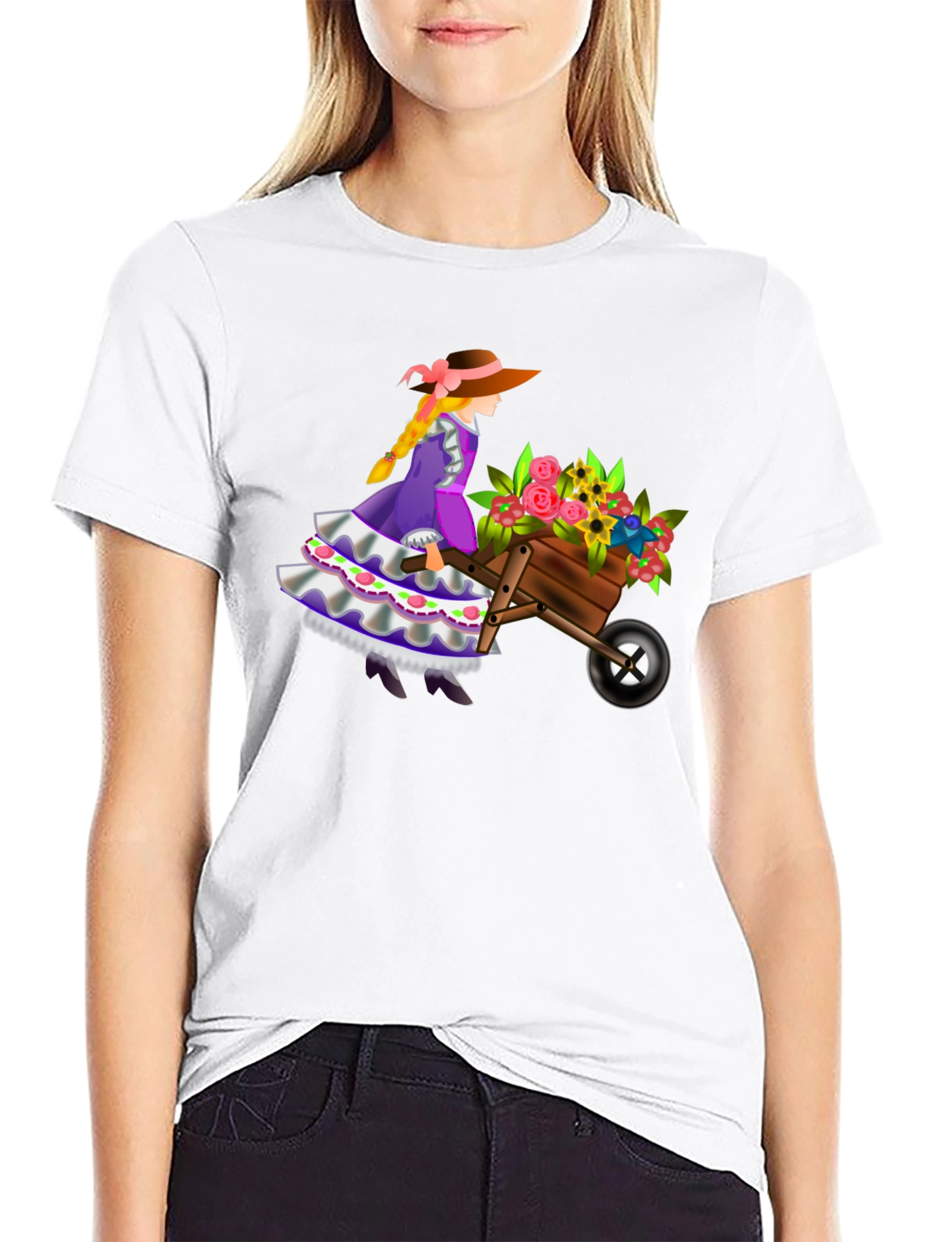 Black Whimsical Gardener Graphic Tee view 9