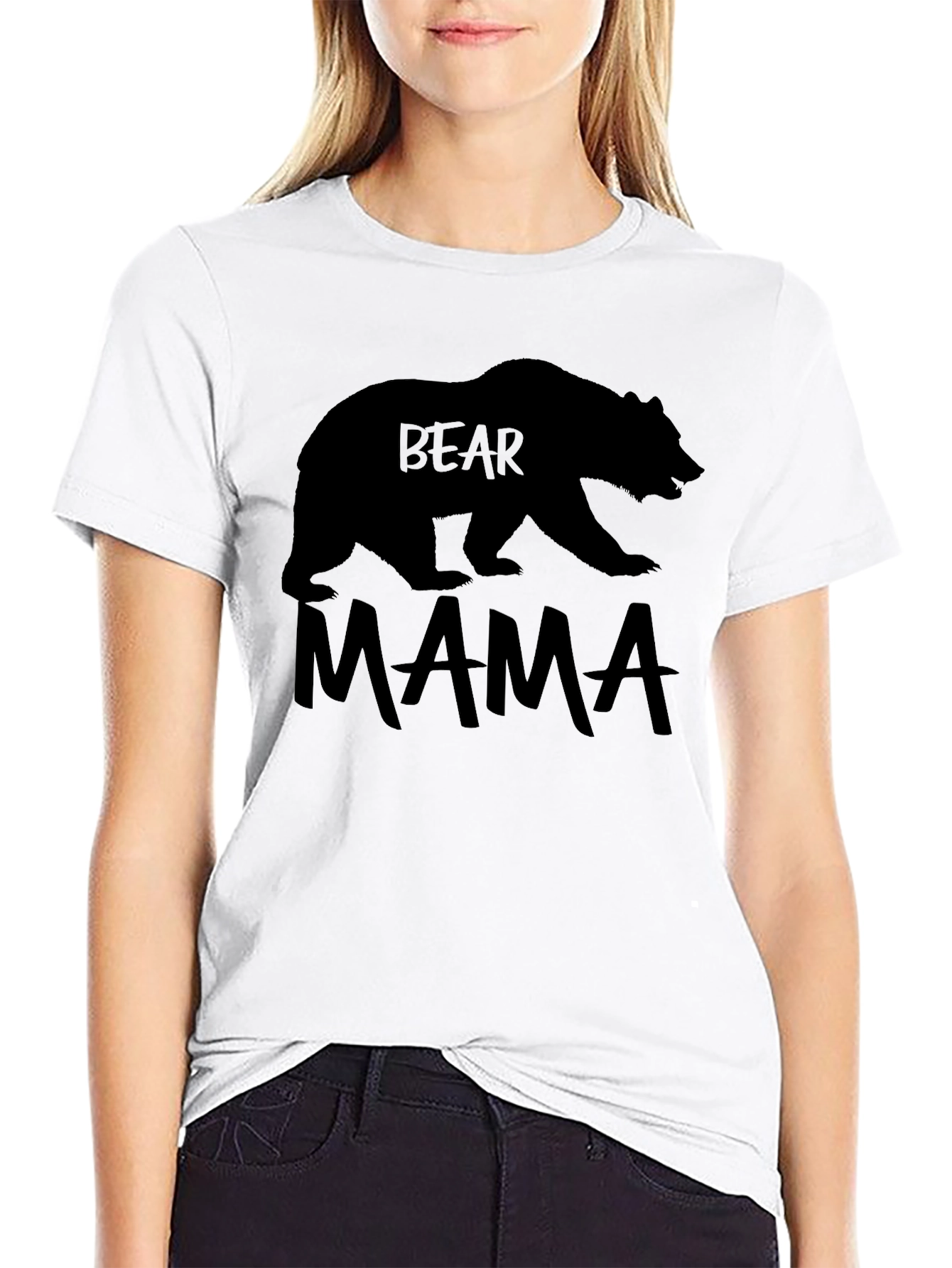Black Bear Mama Graphic T-Shirt - Black view 9
