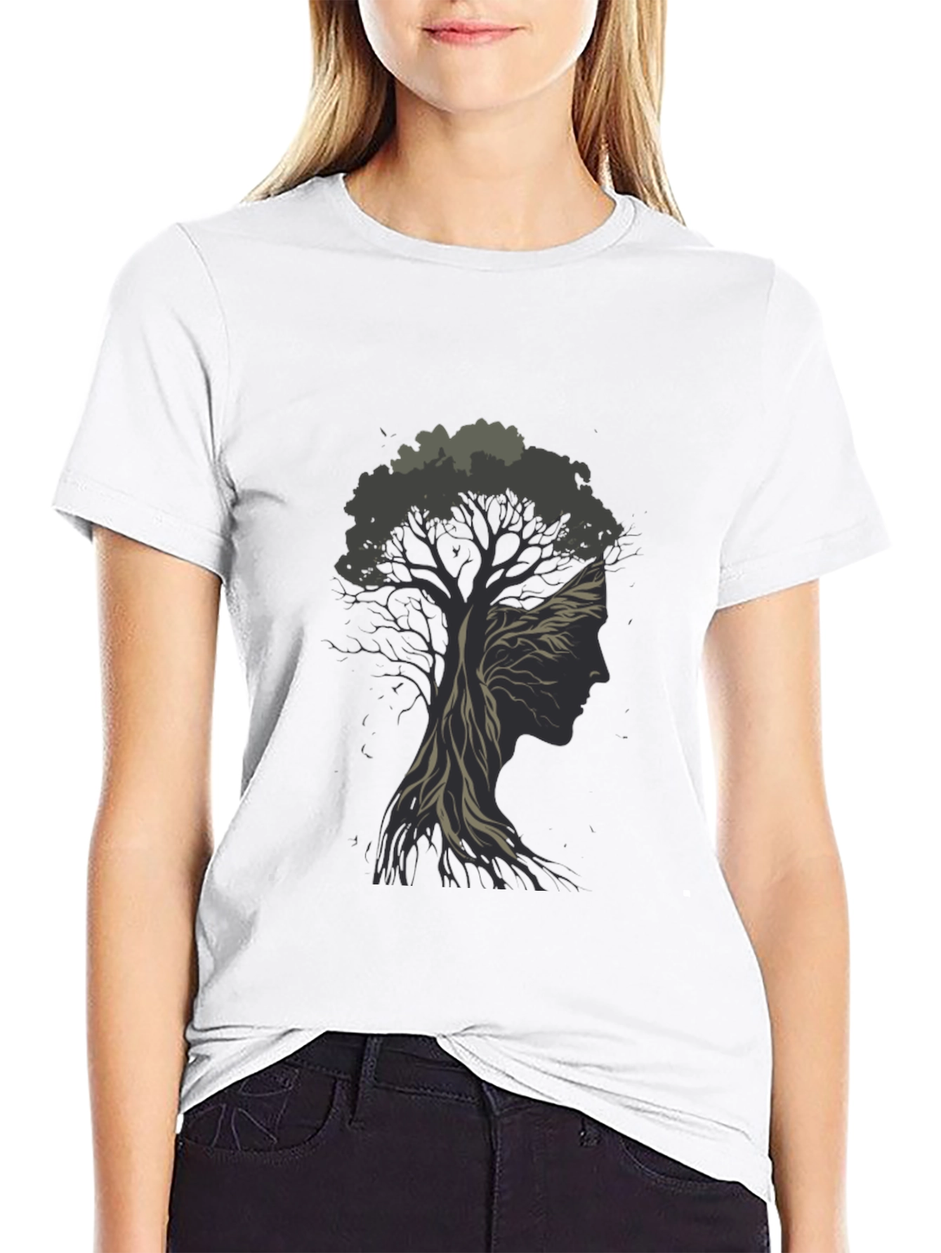 Black Nature's Silhouette Tee - Black Graphic T-Shirt view 9