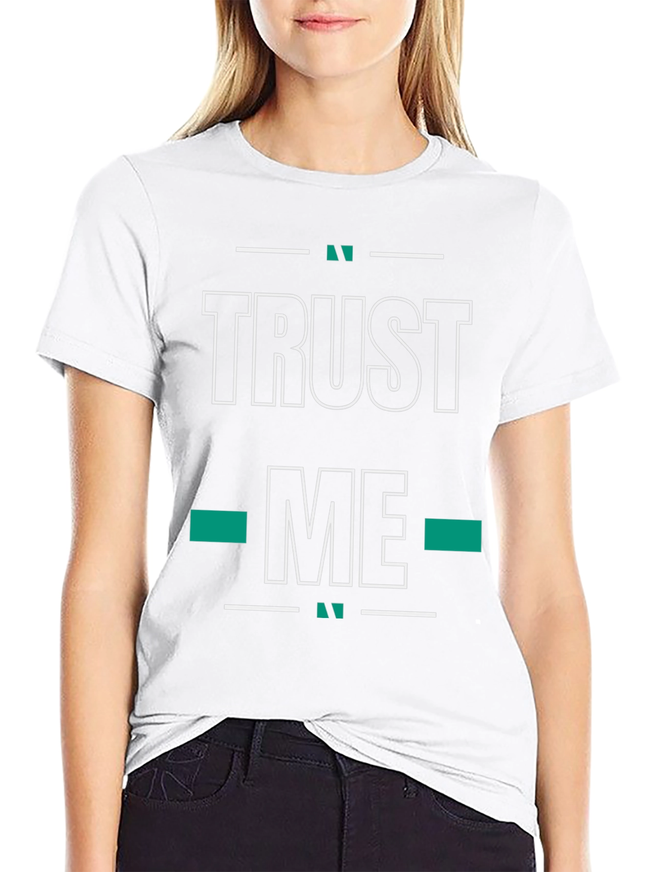 Black Trust Me Graphic Tee - Black Cotton Blend view 9