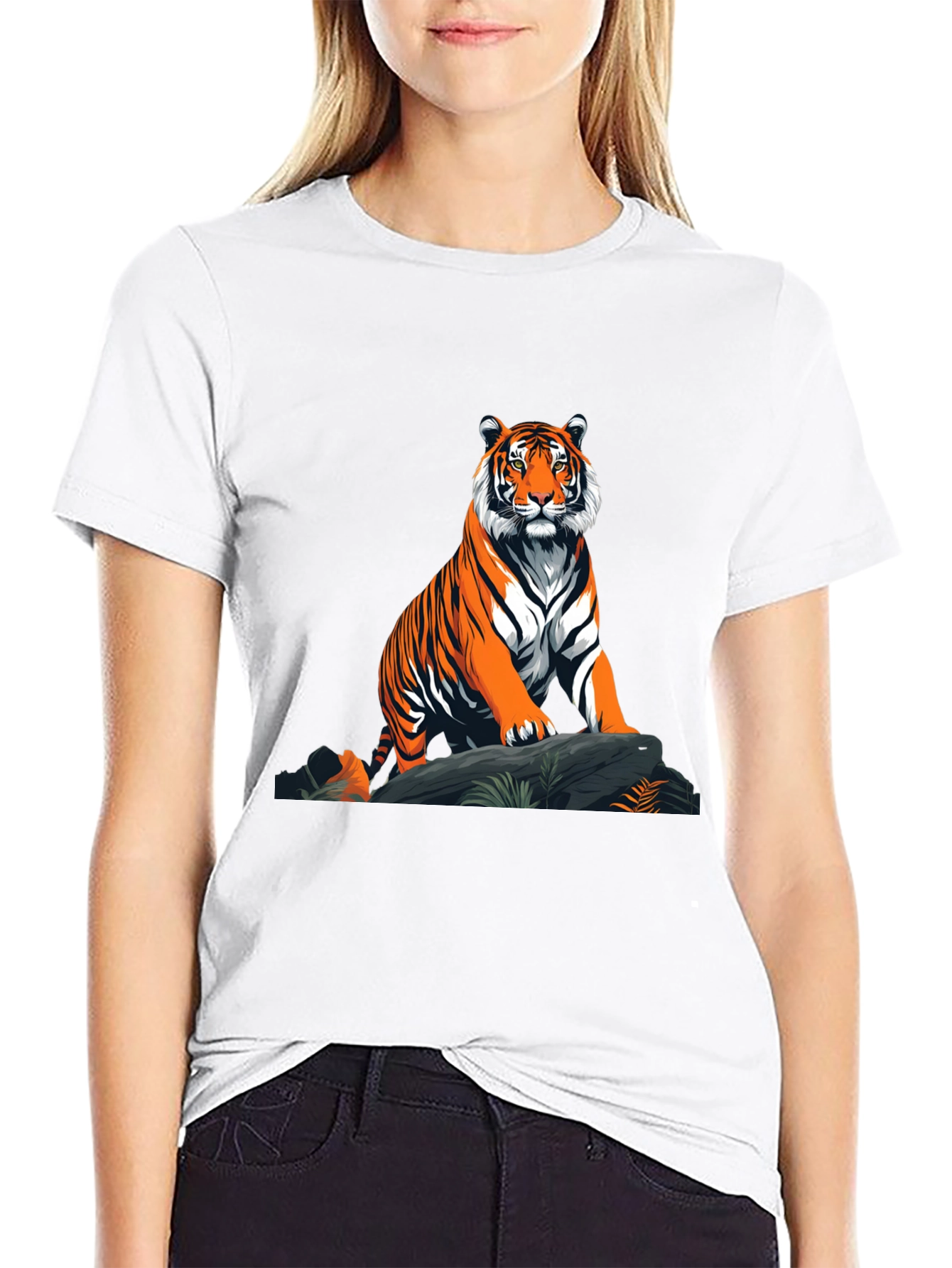 Black Tiger Graphic T-Shirt - Bold Animal Print Tee view 9