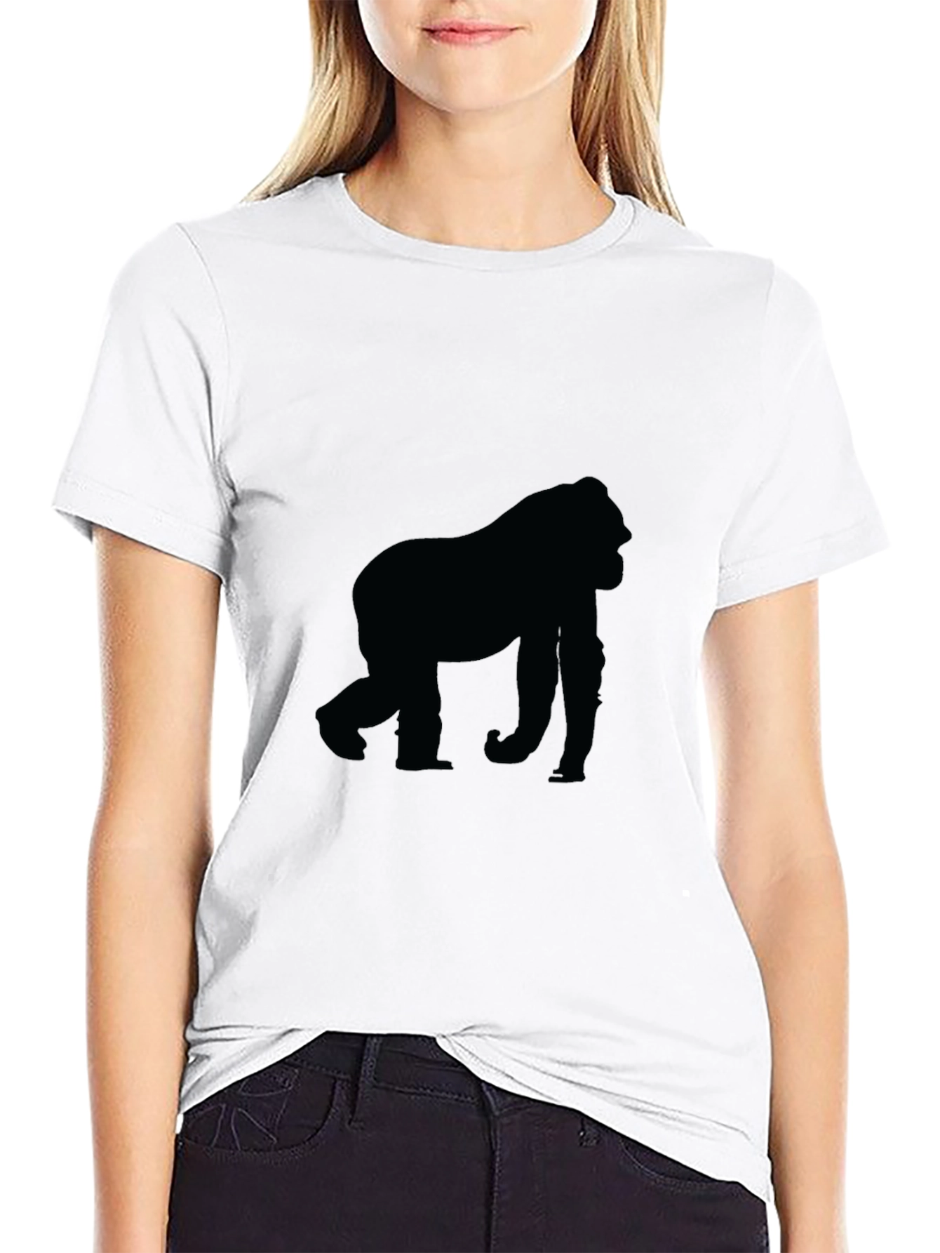 Black Black Gorilla Silhouette T-Shirt view 9