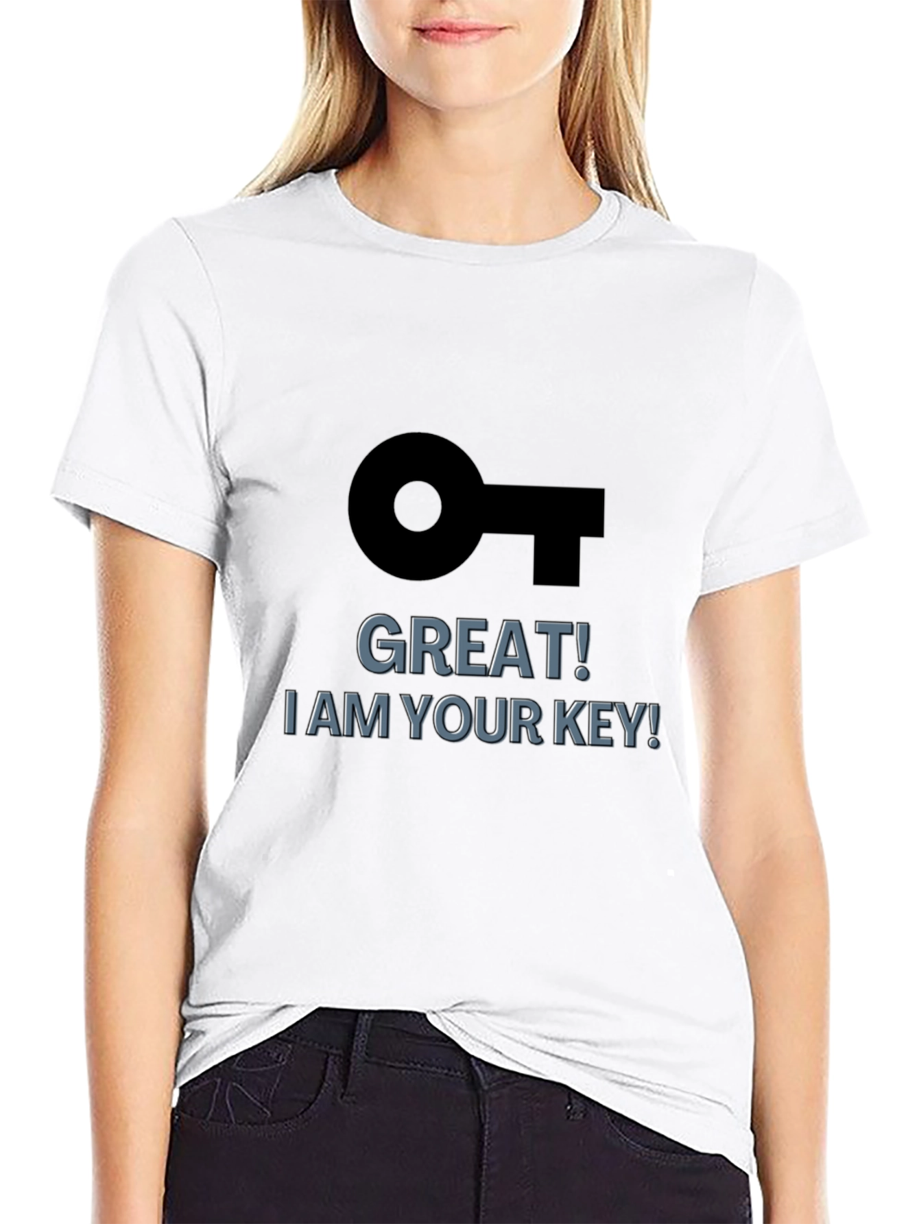 Black Great! I am Your Key! Black Graphic T-Shirt view 9