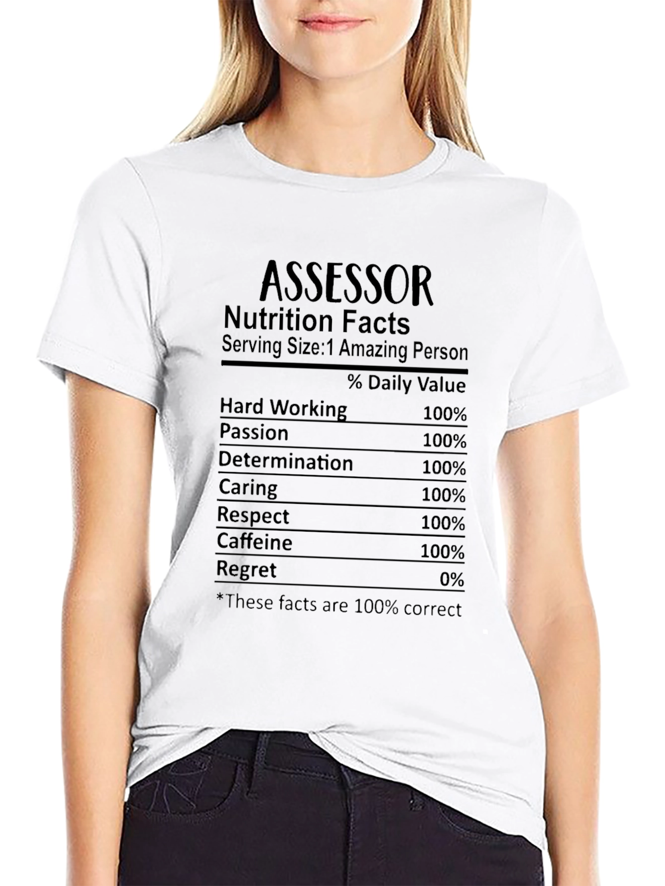 Black Assessor Nutrition Facts T-Shirt - Amazing Person Inside! view 9