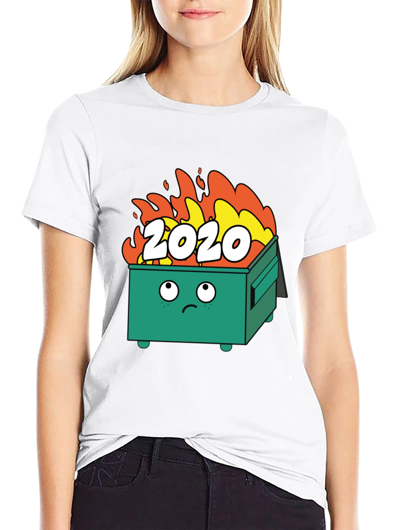 Black 2020 Dumpster Fire T-Shirt - Funny Graphic Tee view 9