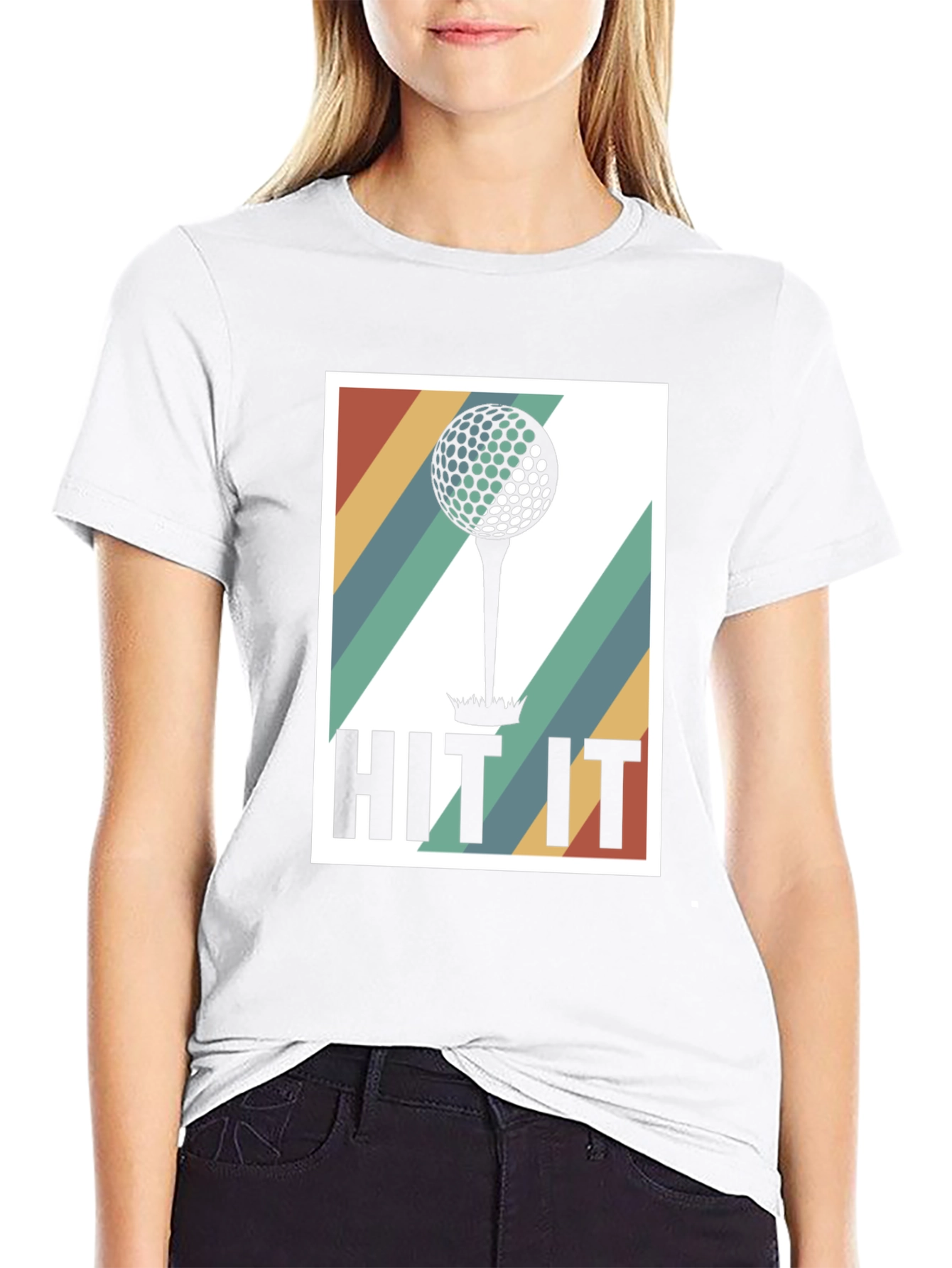 Black Retro Golf Hit It T-Shirt view 9