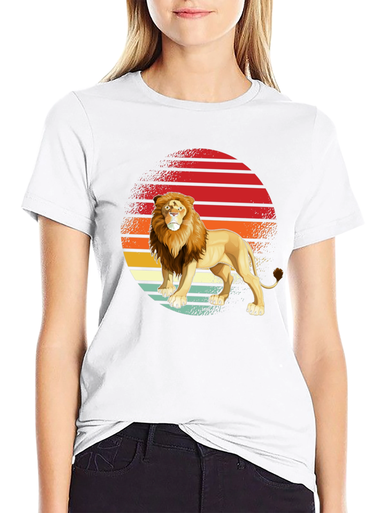 Black Lion Sunset Graphic Tee - Retro Style view 9