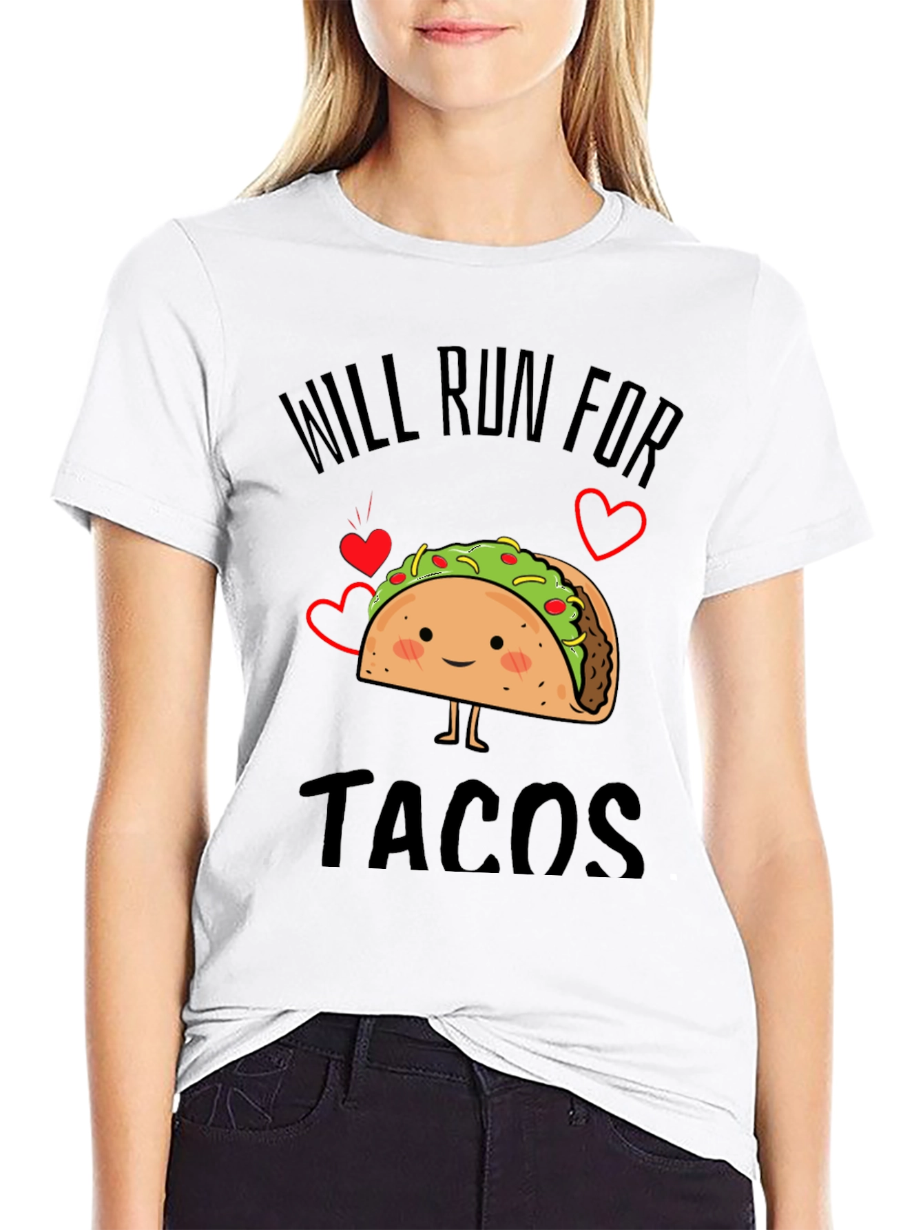 Black Will Run for Tacos Funny Graphic Tee Shirt view 9