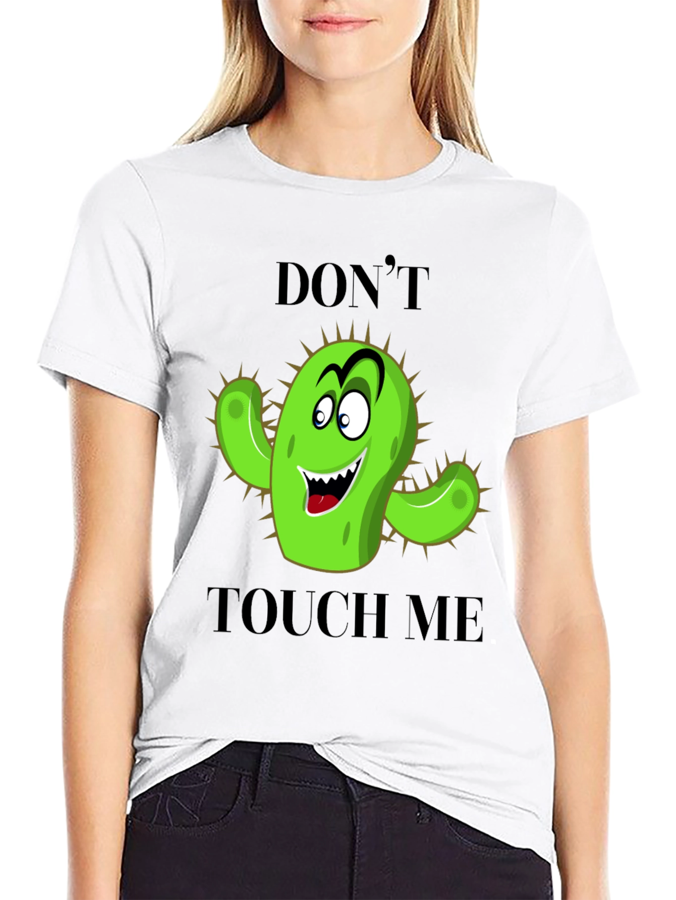 Black Don't Touch Me Cactus Graphic Tee view 9