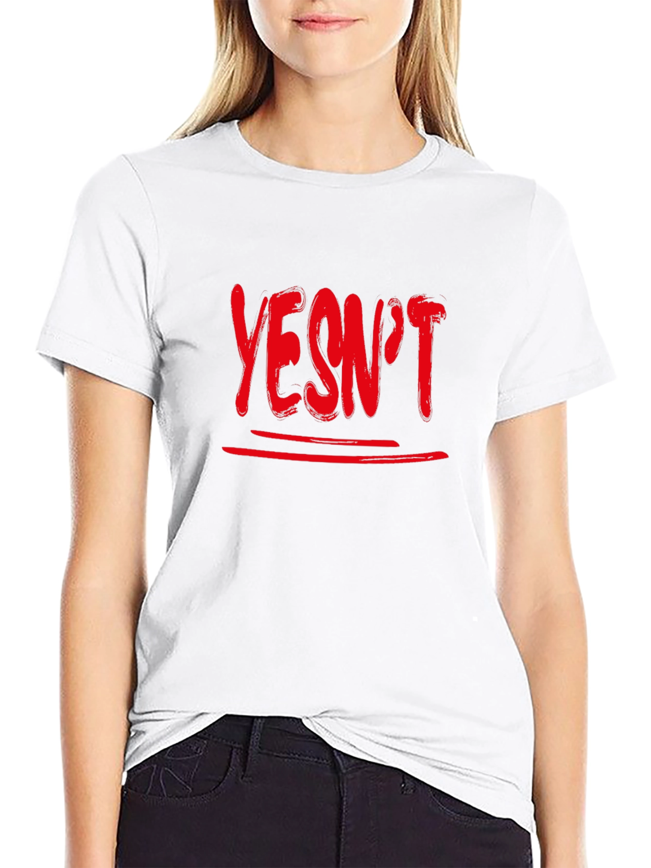Black Yesn't Graphic Tee - Unisex Soft Cotton T-Shirt view 9