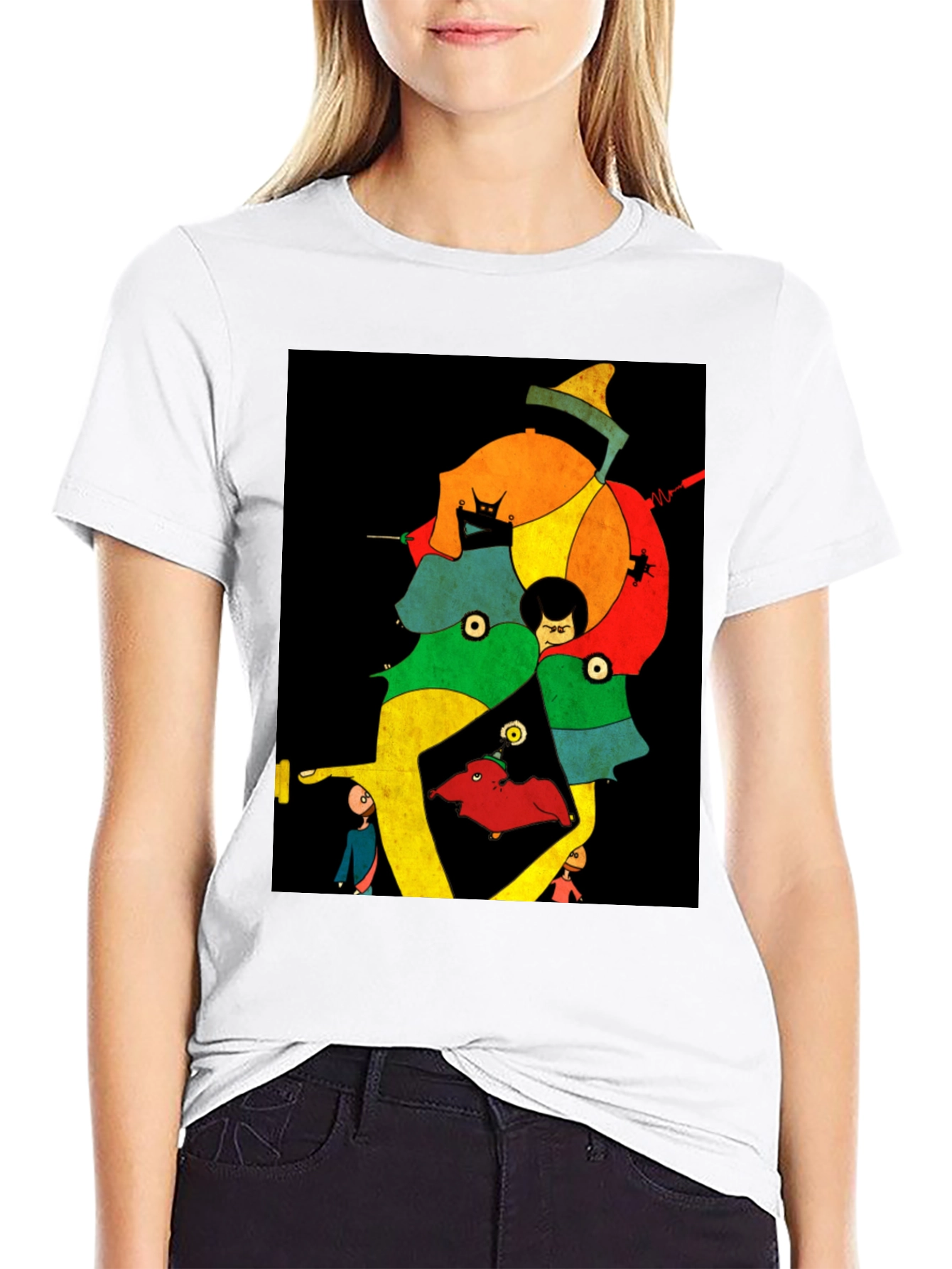 Black Abstract Art Print Black T-Shirt view 9