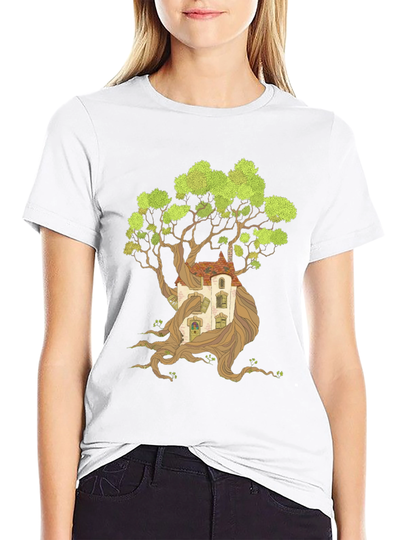 Black Treehouse Graphic Print Tee view 9
