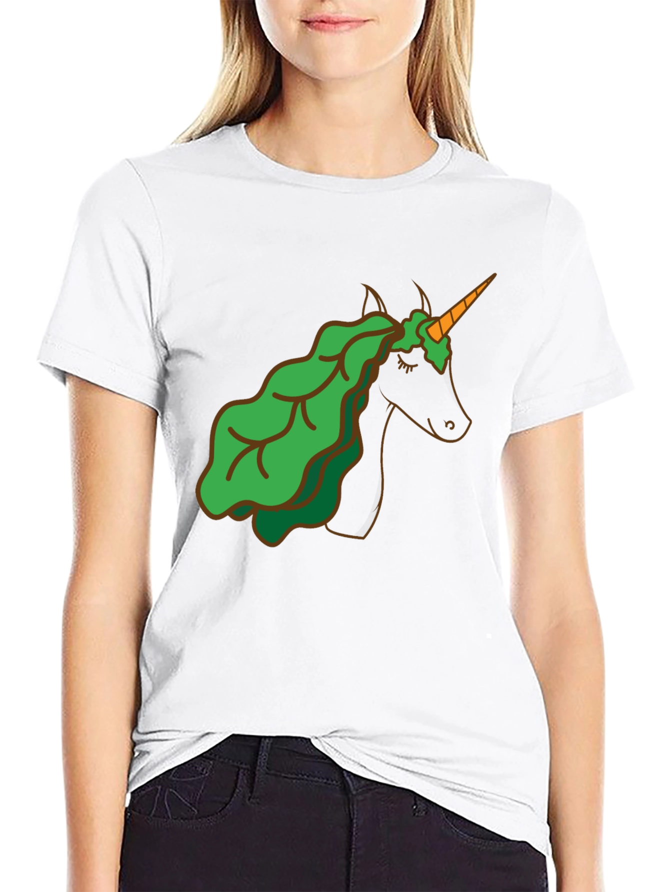 Black Unicorn Lettuce Hair T-Shirt - Black view 9