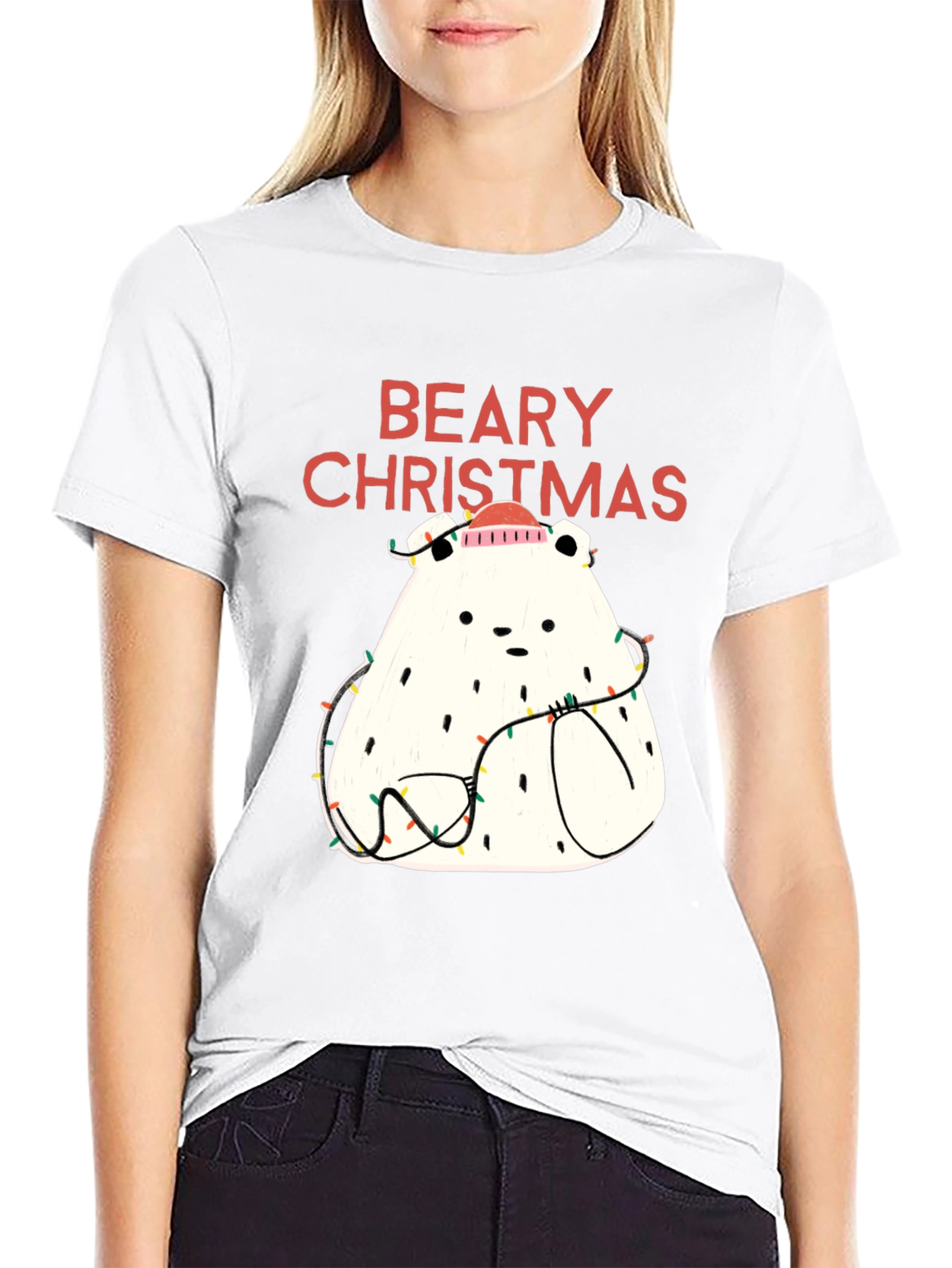 Black Beary Christmas Graphic Tee - Holiday Fun view 9