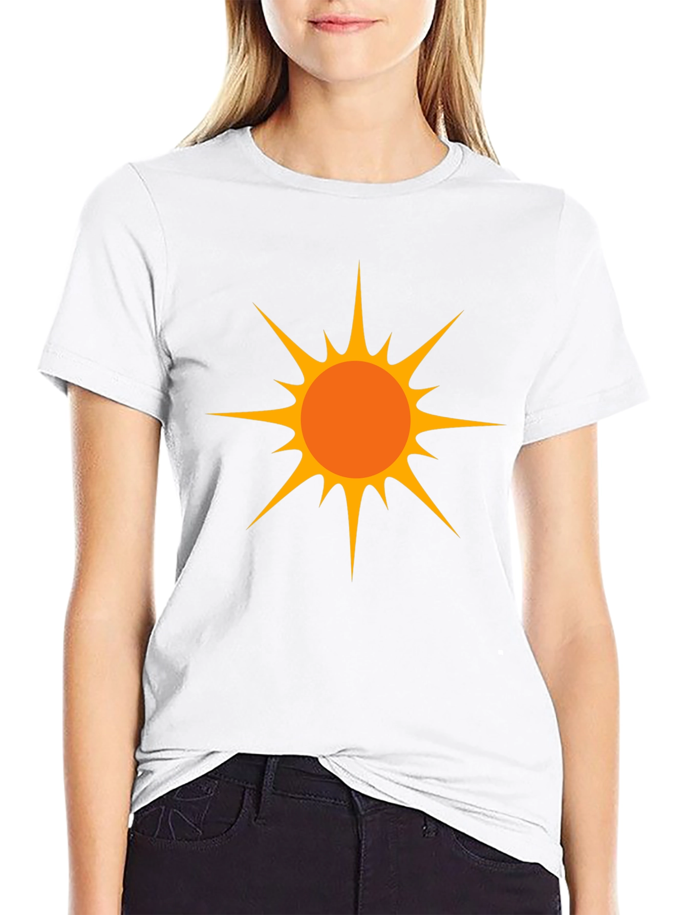Black Bold Sun Graphic Tee - Black Cotton Comfort view 9