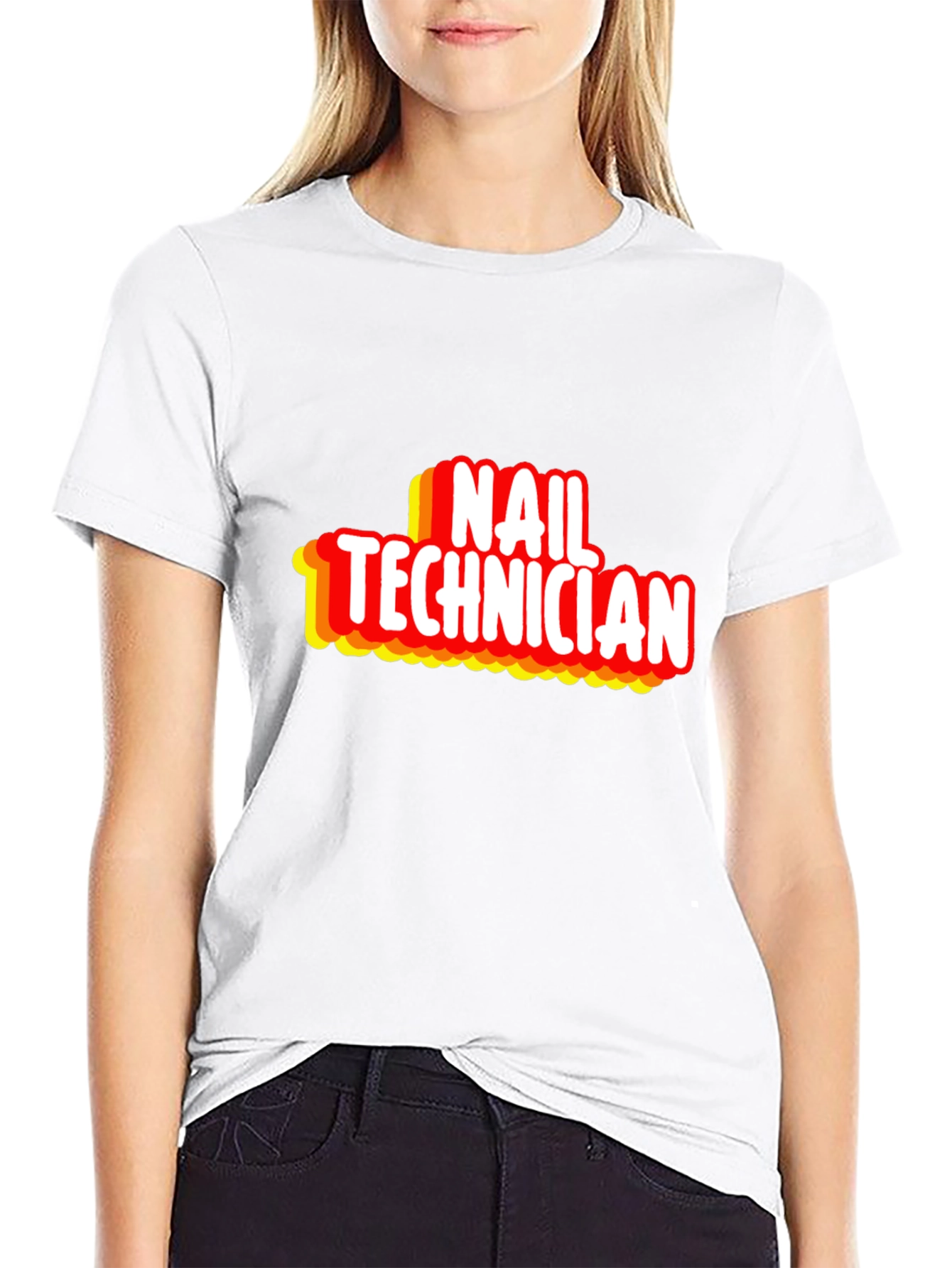 Black Nail Technician Graphic Tee - Black view 9