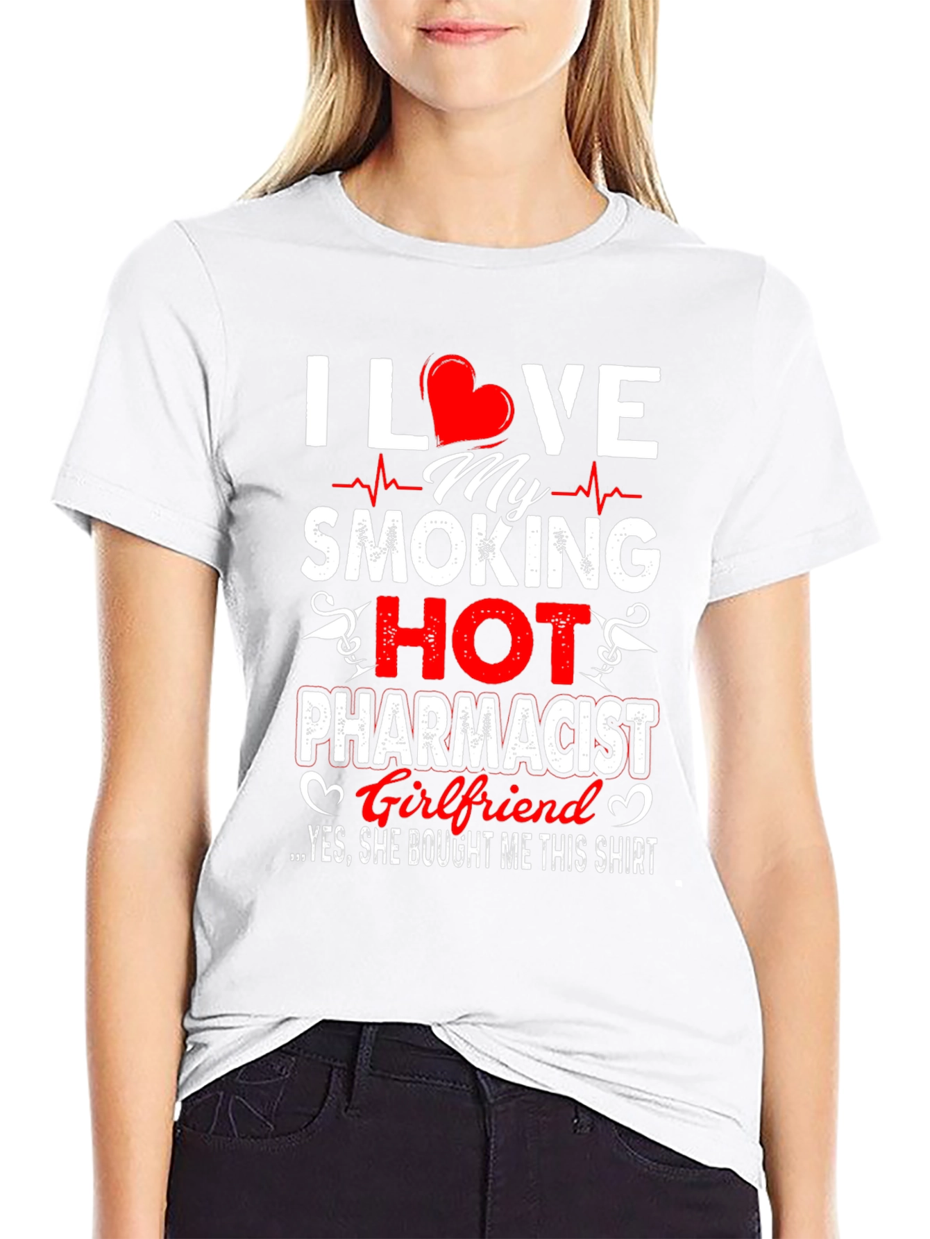 Black I Love My Smoking Hot Pharmacist Girlfriend T-Shirt view 9