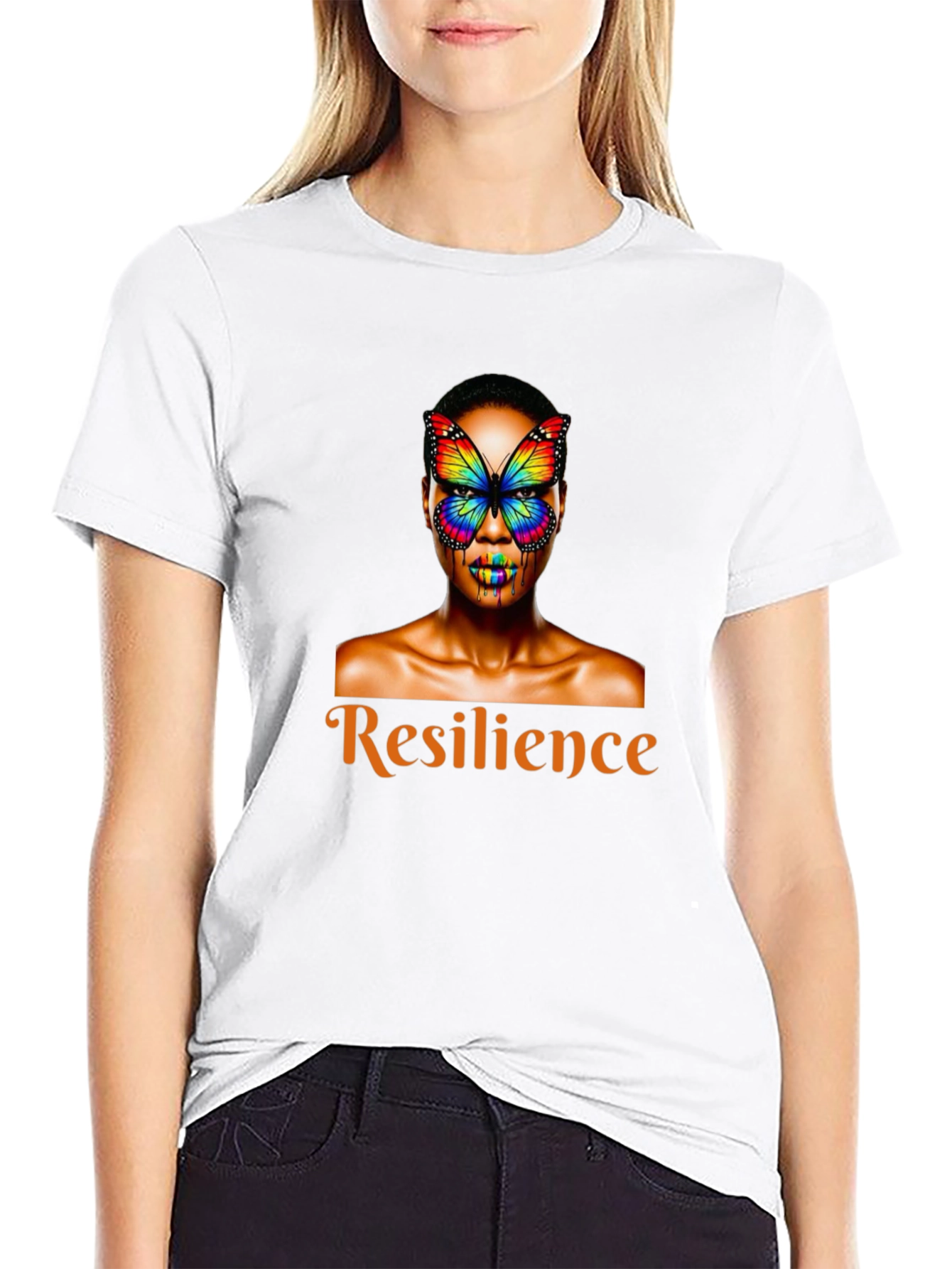 Black Resilience Graphic T-Shirt: Butterfly Empowerment view 9